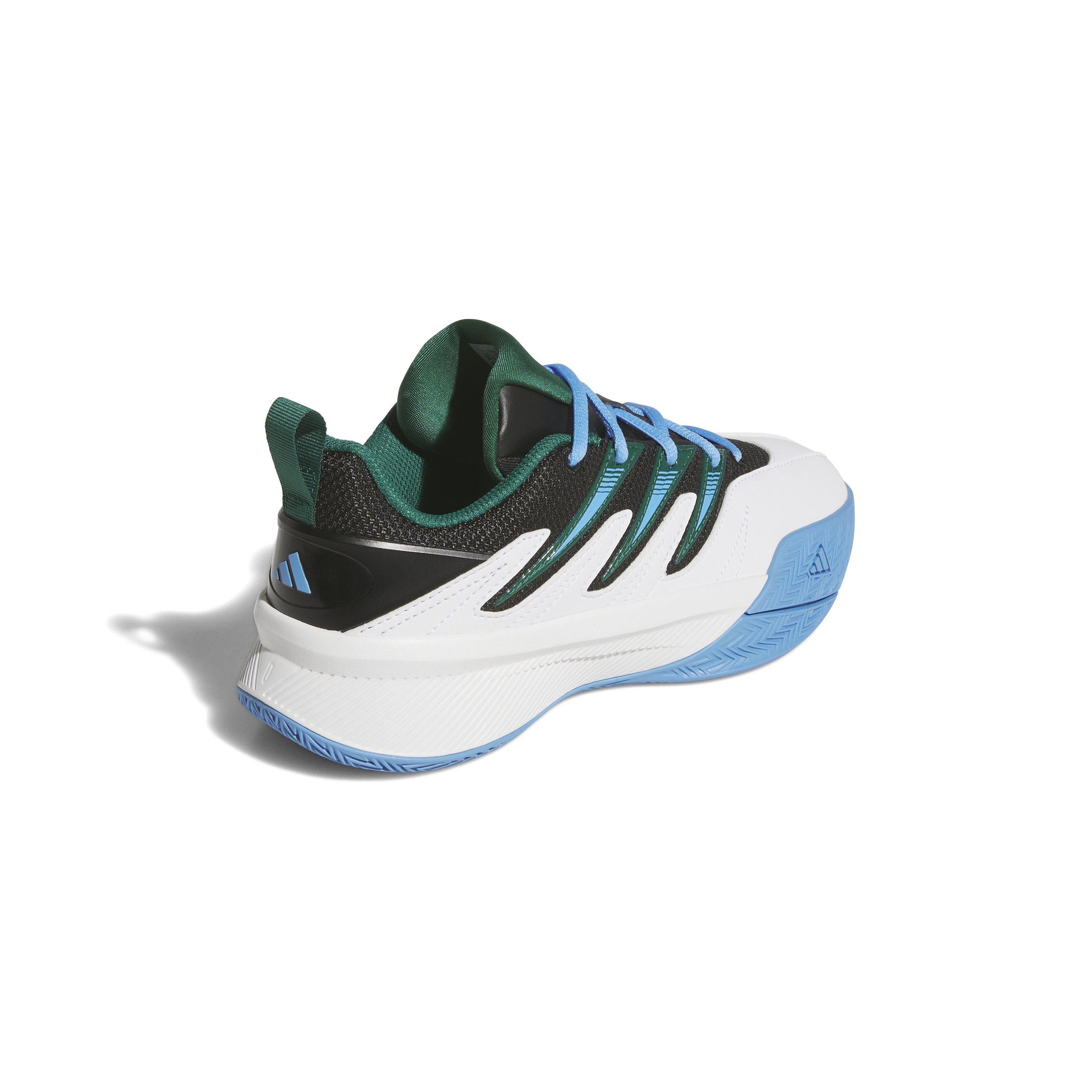 adidas Dame Certified 3 Grade School Boys' "Ftwr White/Collegiate Green/Blue Burst" Basketball Shoe