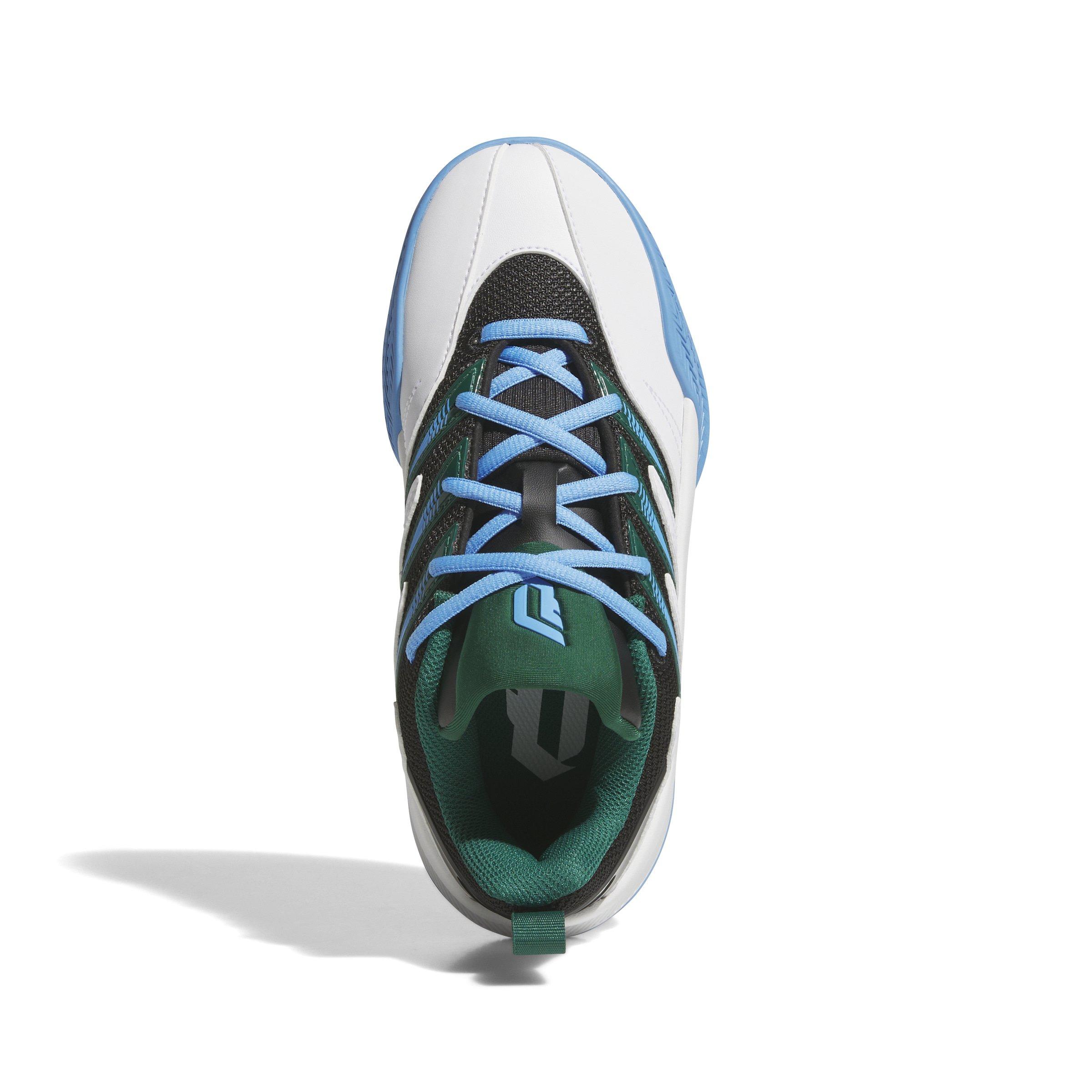 adidas Dame Certified 3 Grade School Boys' "Ftwr White/Collegiate Green/Blue Burst" Basketball Shoe