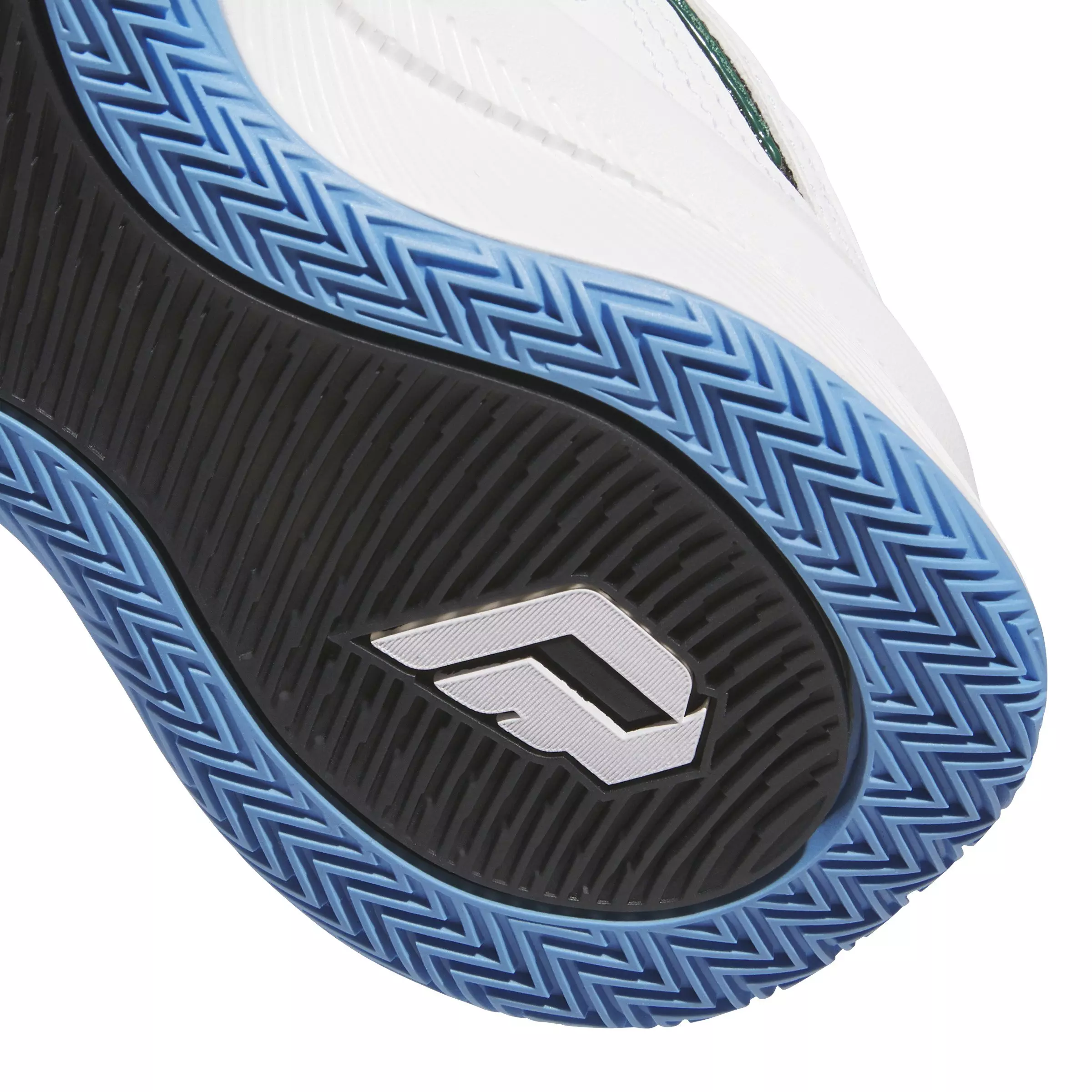 adidas Dame Certified 3 "Ftwr White/Collegiate Green/Blue Burst" Grade School Boys' Basketball Shoe - WHITE/GREEN/BLUE