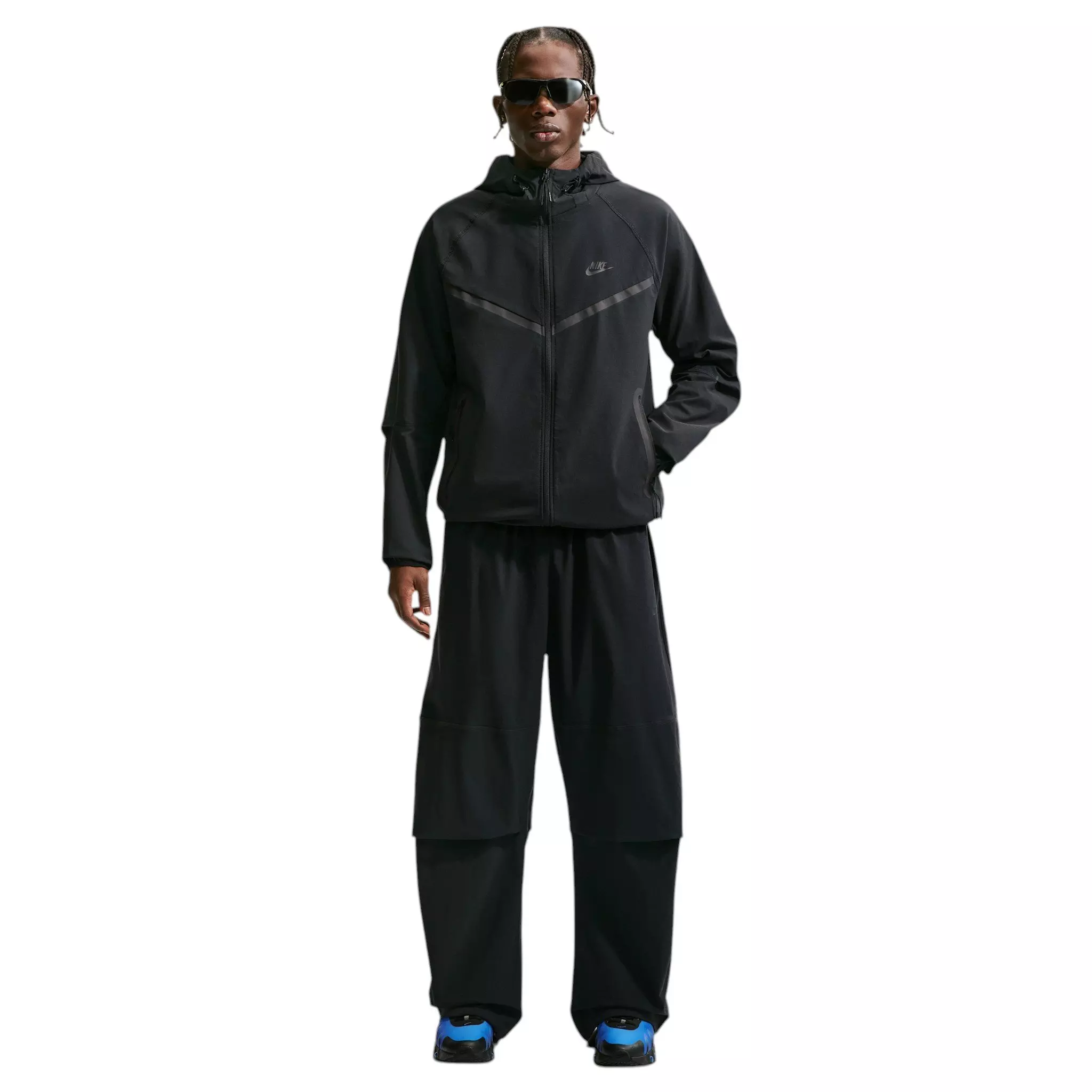 Nike Men's Tech Dri-FIT Woven Full-Zip Windrunner Jacket - BLACK
