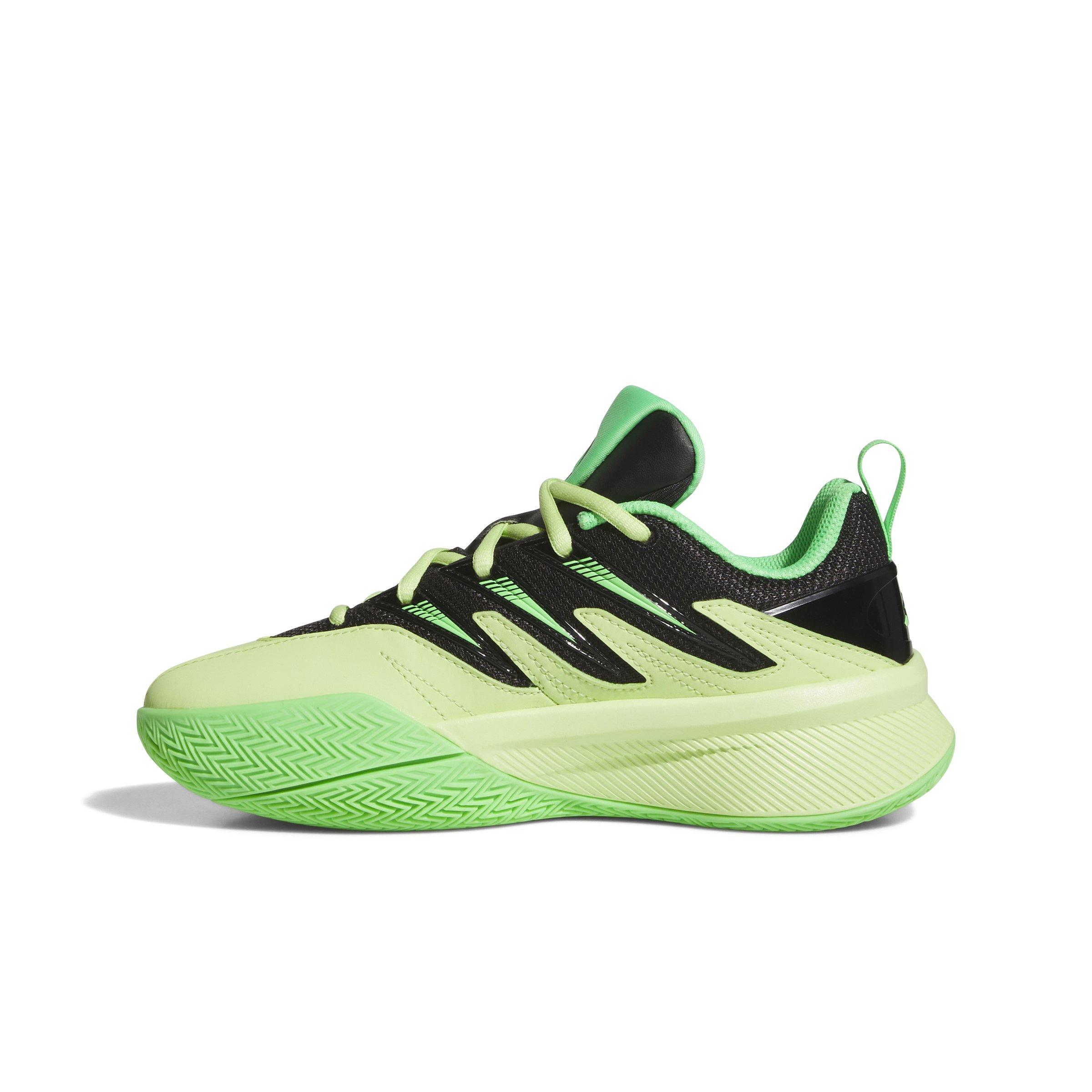 adidas Dame Certified 3 "Pulse Lime/Core Black/Screaming Green" Grade School Boys' Basketball Shoe - LIME/BLACK/GREEN Thumbnail View 2