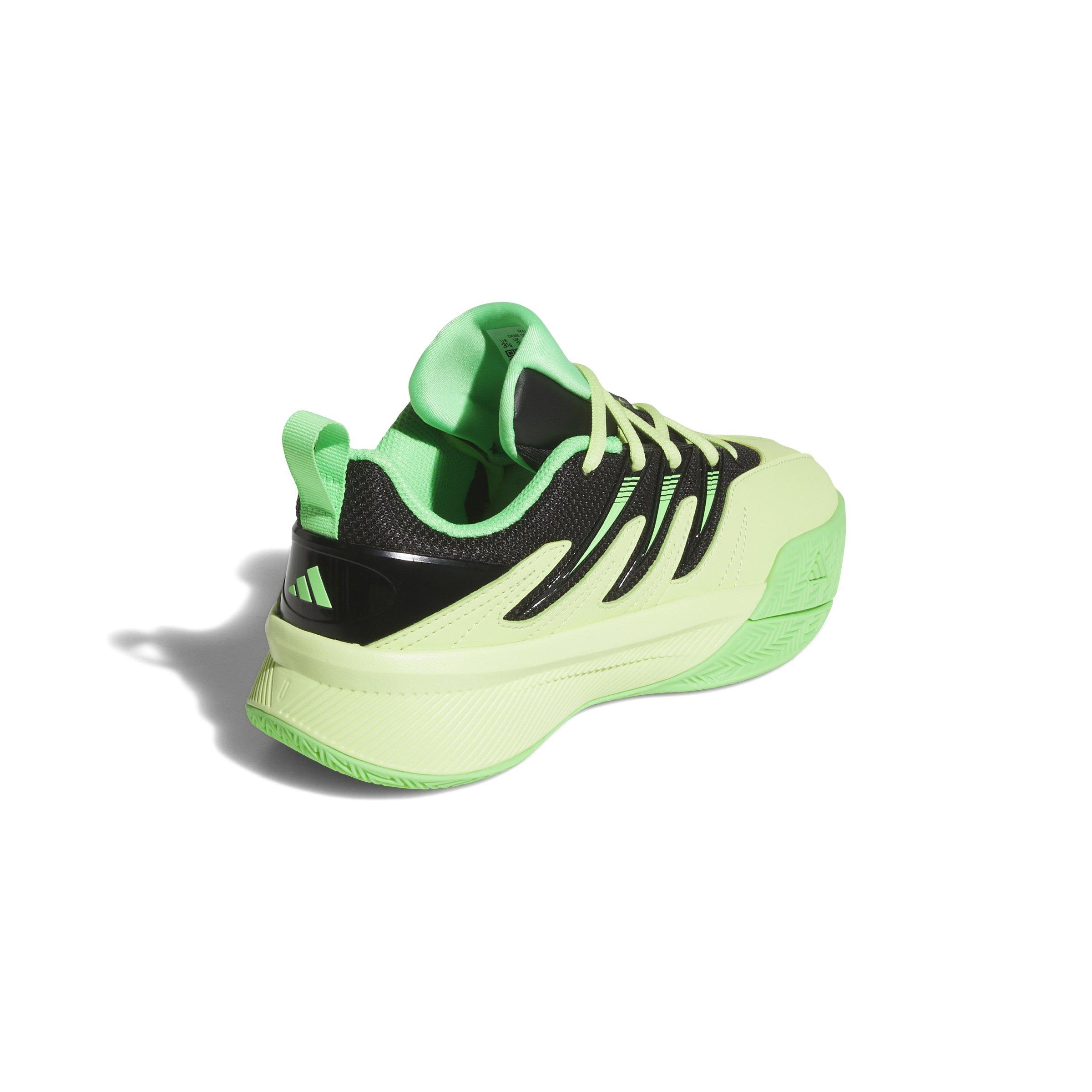 adidas Dame Certified 3 "Pulse Lime/Core Black/Screaming Green" Grade School Boys' Basketball Shoe - LIME/BLACK/GREEN Thumbnail View 4