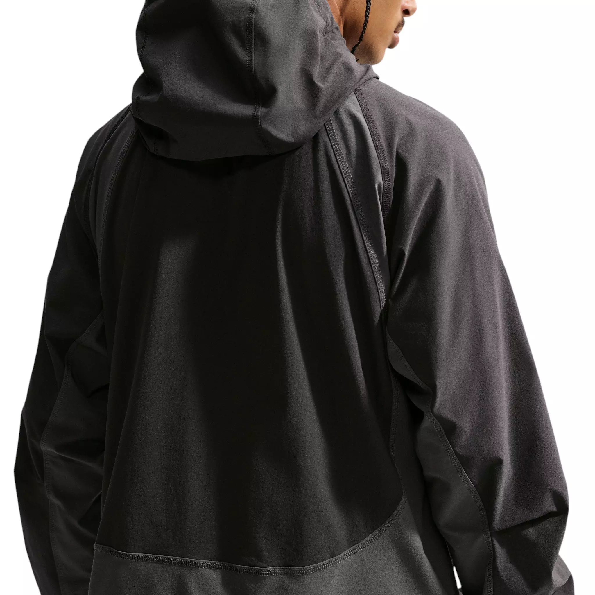 Nike Men's Tech Dri-FIT Woven Full-Zip Color-Block Windrunner Jacket - Anthracite/Iron Grey/Black - ANTHRACITE/GREY/BLACK