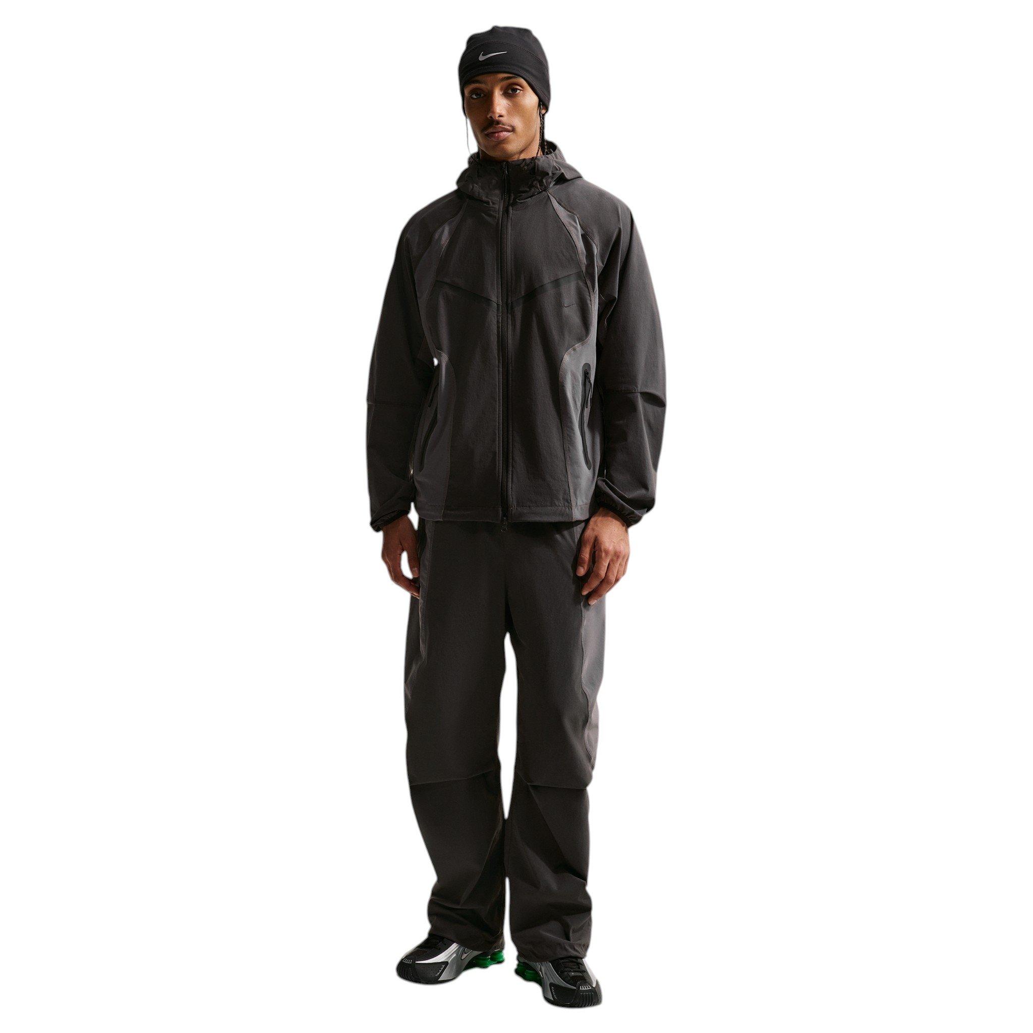 Nike Men's Tech Dri-FIT Woven Full-Zip Color-Block Windrunner Jacket - Anthracite/Iron Grey/Black - ANTHRACITE/GREY/BLACK Thumbnail View 6