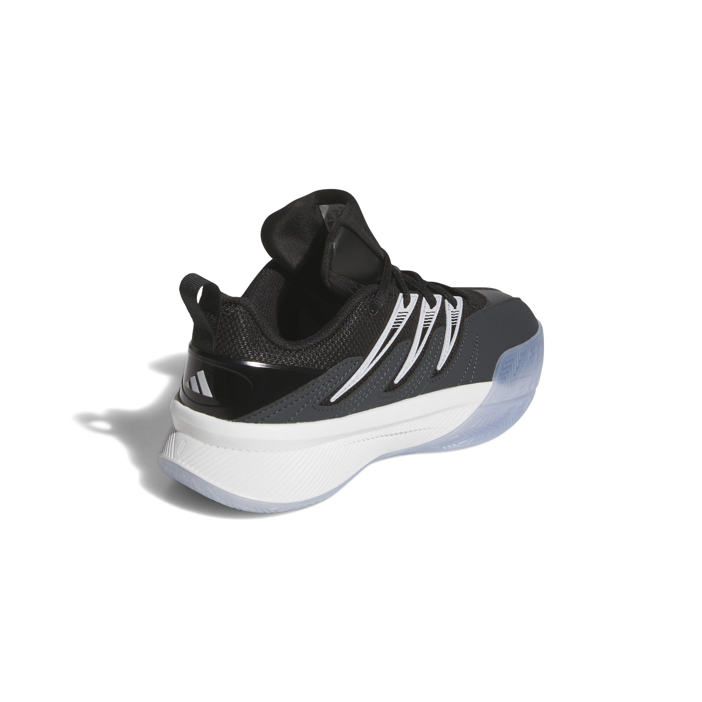 adidas Dame Certified 3 "Core Black/Clear Grey/Carbon" Grade School Boys' Basketball Shoe - BLACK/GREY/CARBON Thumbnail View 4