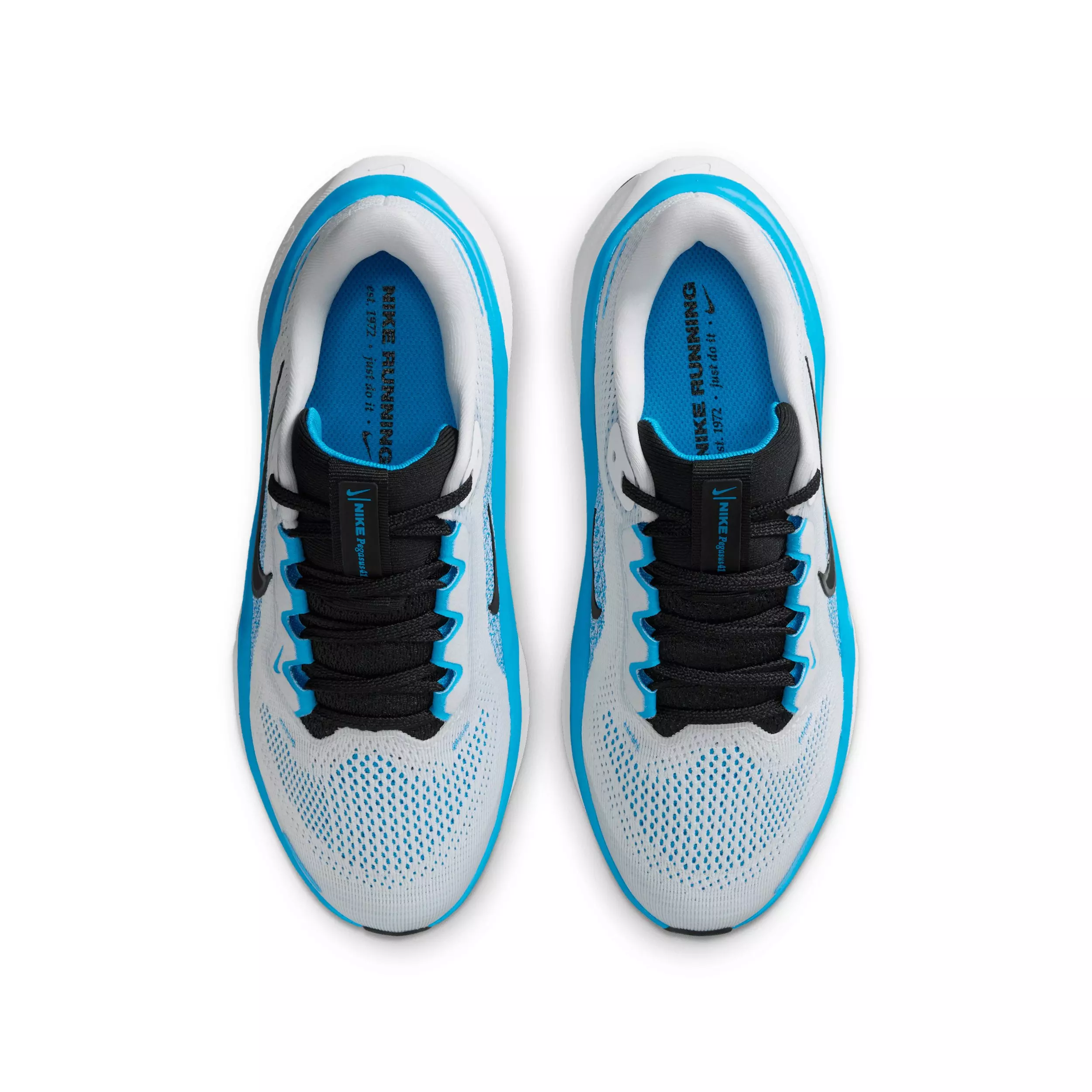 Nike Pegasus 41 "White/Blue Hero/Black/Black" Grade School Boys' Running Shoe - WHITE/BLUE/BLACK/BLACK