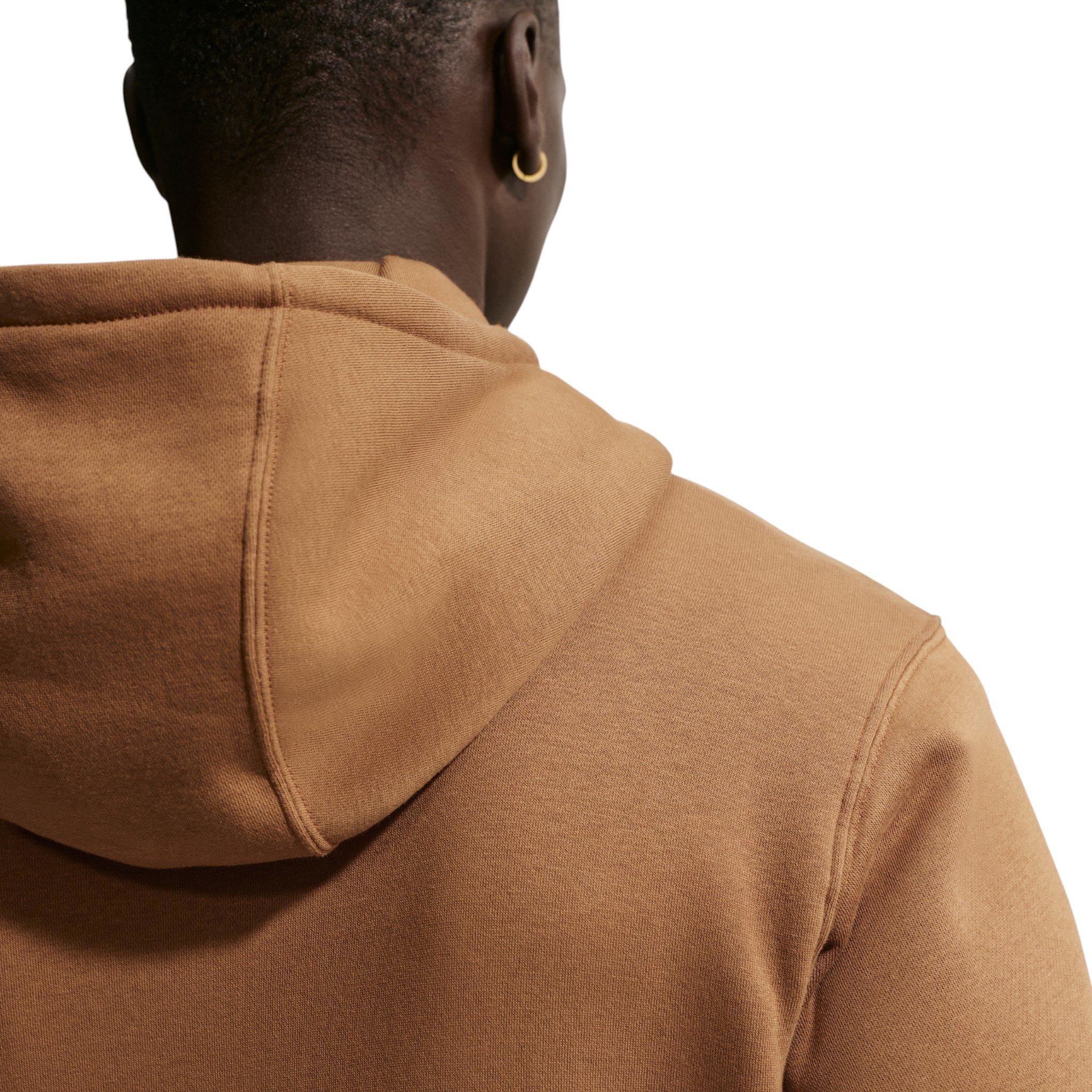 Nike Men's Club Pullover Fleece Hoodie - BROWN Thumbnail View 2