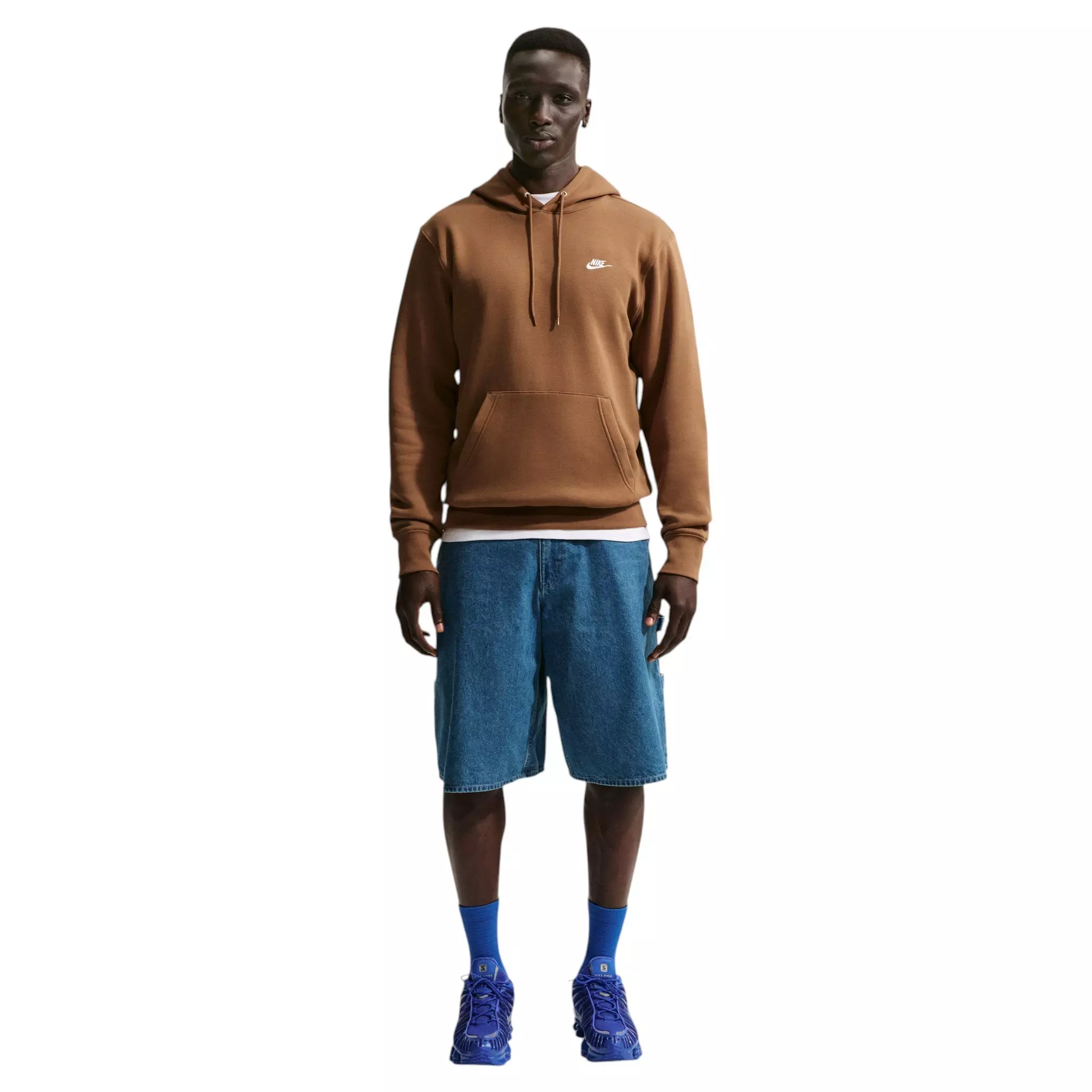 Nike Men's Club Pullover Fleece Hoodie - BROWN