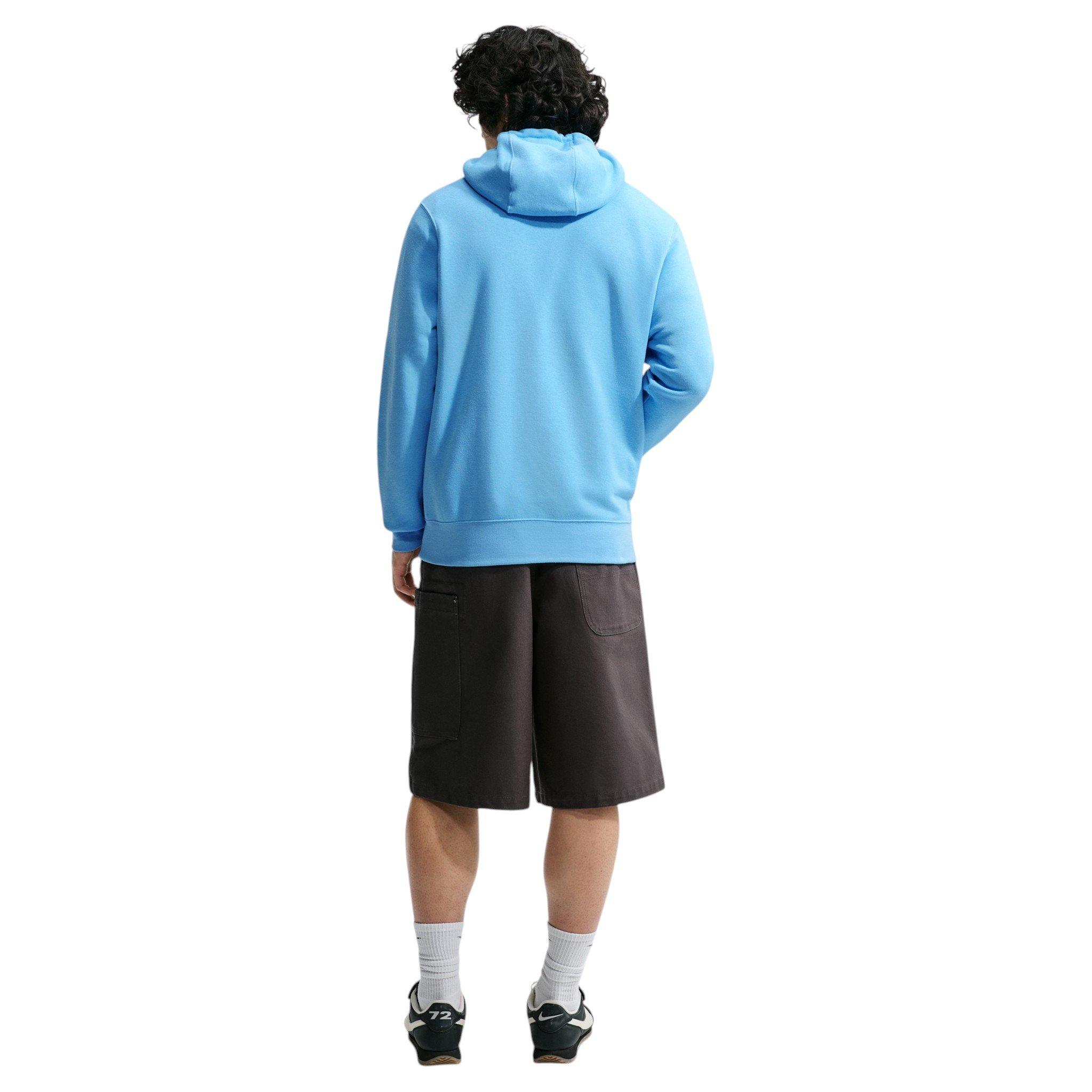 Nike Men's Club Pullover Fleece Hoodie - BLUE Thumbnail View 5