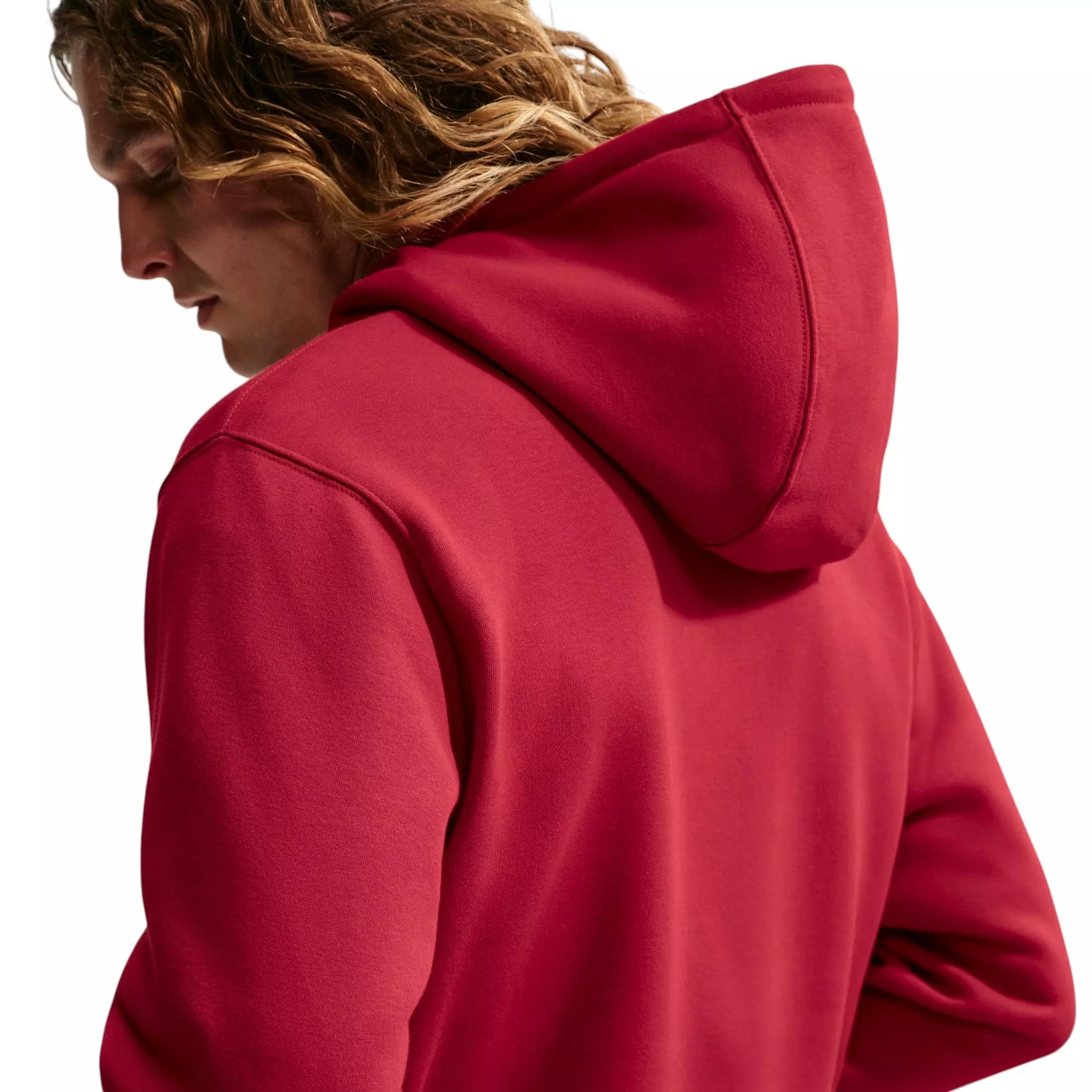 Nike Men's Club Pullover Fleece Hoodie - RED