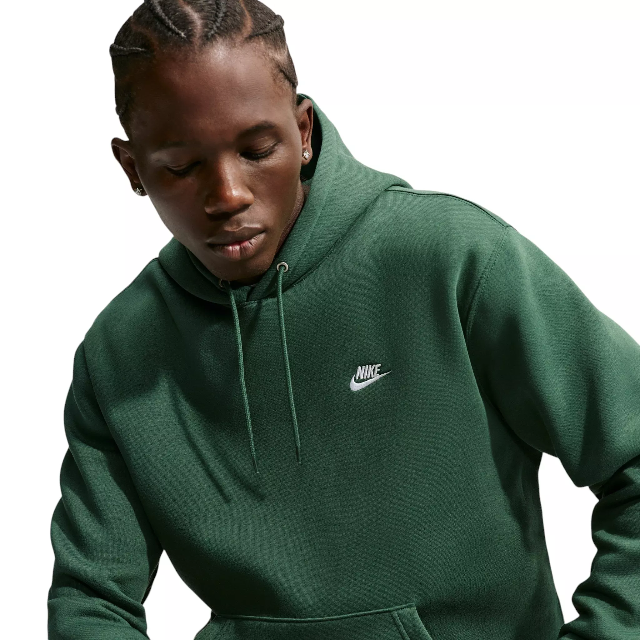 Nike Men's Club Pullover Fleece Hoodie - GREEN