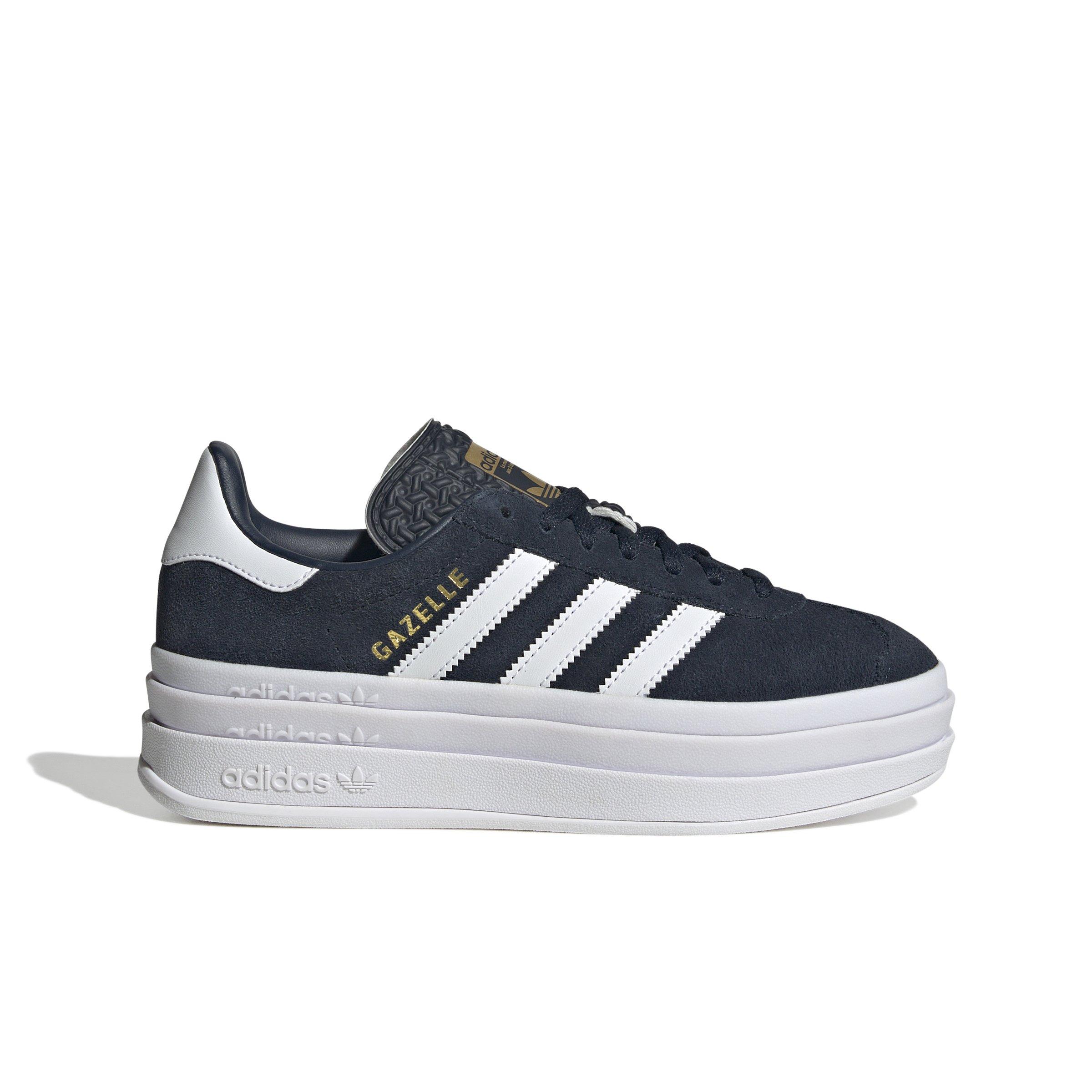 adidas Originals Gazelle Bold "Aurora Ink/Ftwr White/Gold Metallic" Grade School Girls' Shoe - INK/WHITE/GOLD