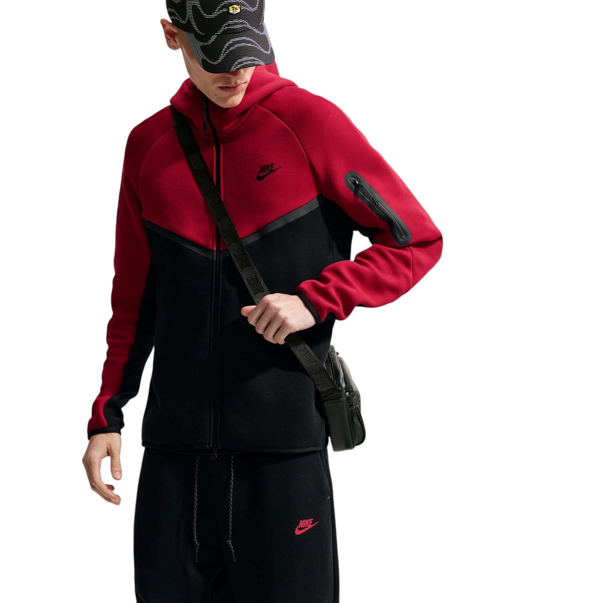 Nike Men's Tech Fleece Windrunner Full-Zip Jacket - RED Thumbnail View 3