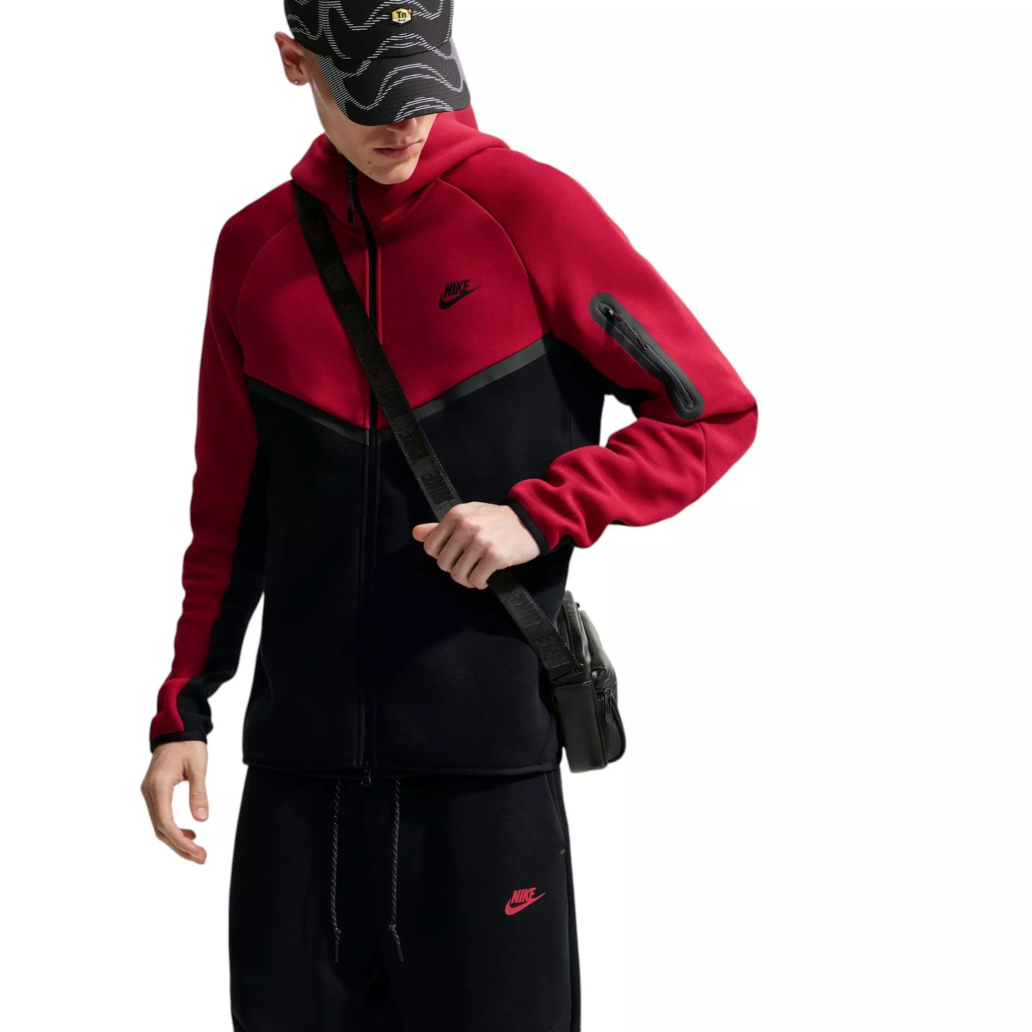 Nike Men's Tech Fleece Windrunner Full-Zip Jacket - RED