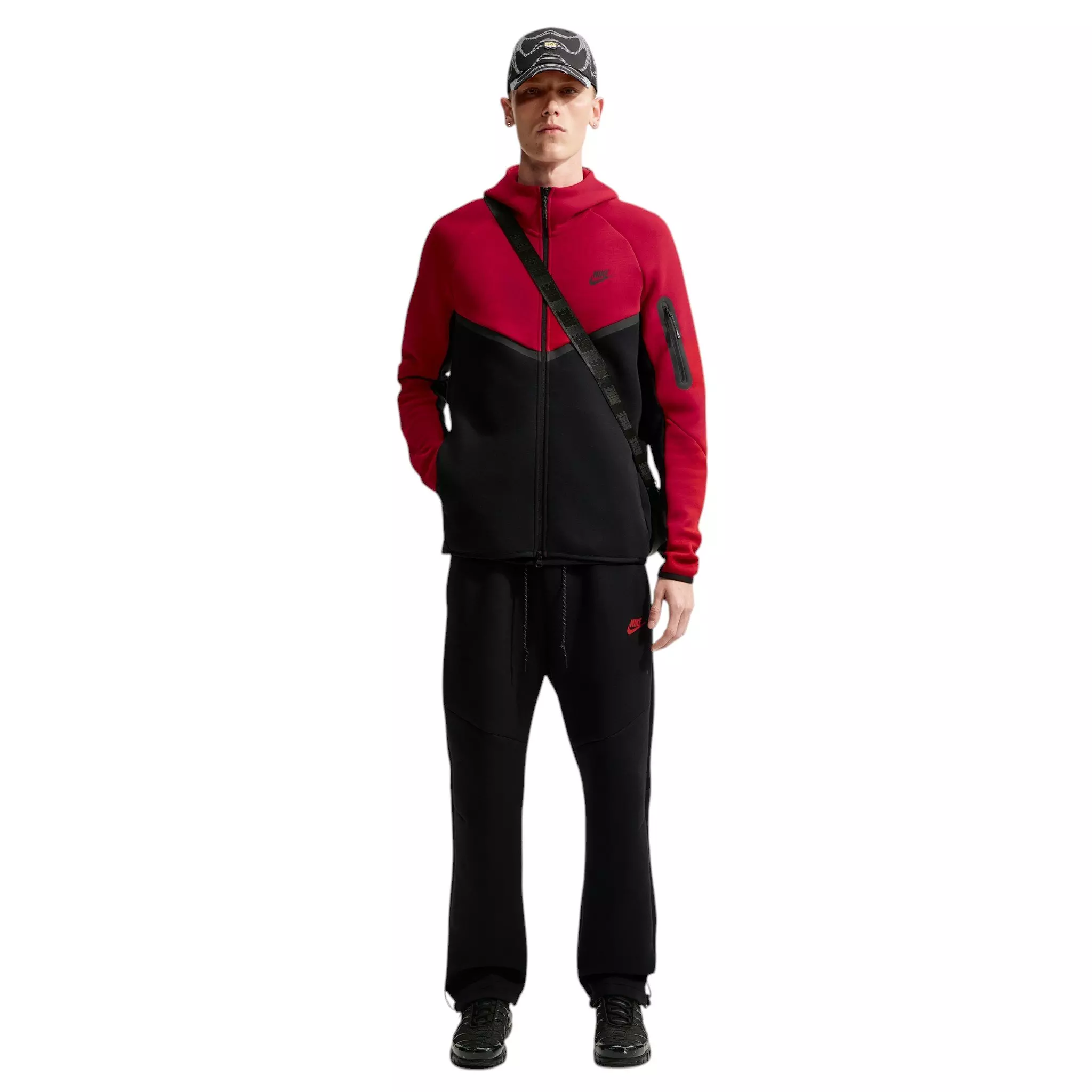 Nike Men's Tech Fleece Windrunner Full-Zip Jacket - RED