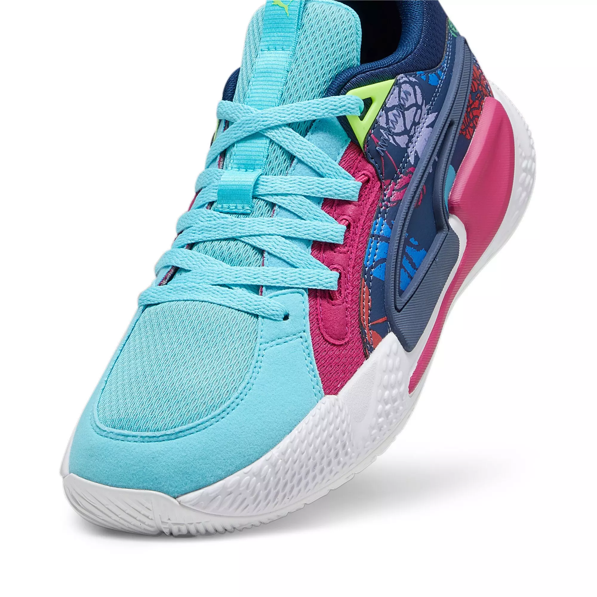 PUMA Court Rider Chaos Fresh "Persian Blue/Pinktastic/Strawberry Burst/Green" Men's Basketball Shoe - BLUE/PINTASTIC/STRAWBERRY/GREEN