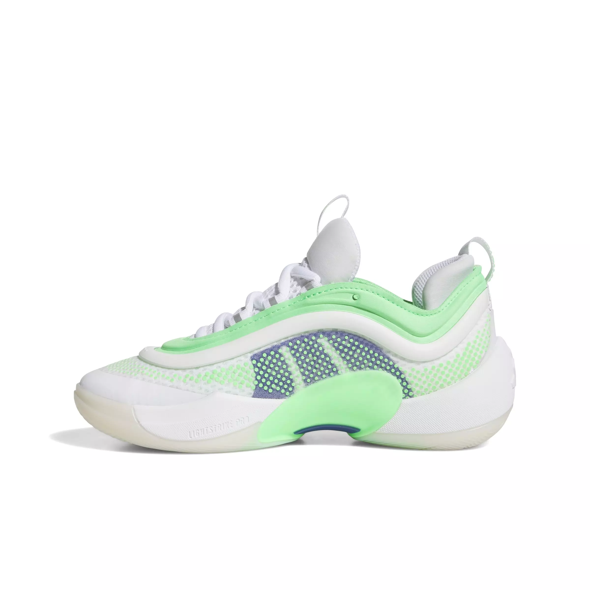 adidas D.O.N. Issue 6 "Ftwr White/Screaming Green/Lucid Blue" Grade School Boys' Basketball Shoe - WHITE/GREEN/BLUE
