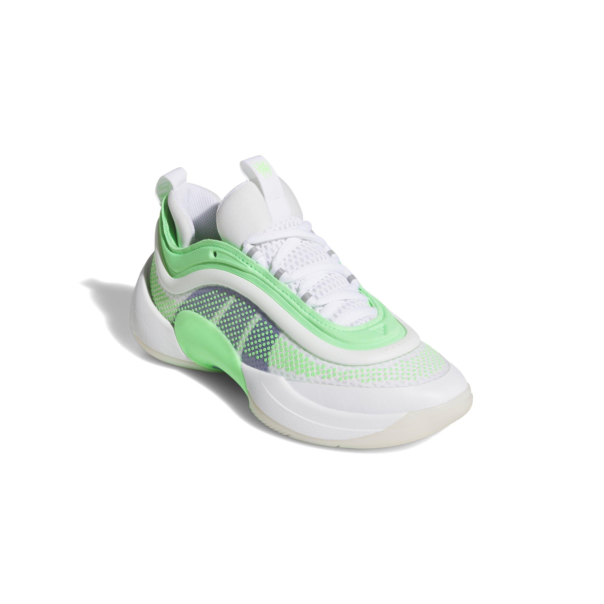 adidas D.O.N. Issue 6 Grade School Boys' "Ftwr White/Screaming Green/Lucid Blue" Basketball Shoe