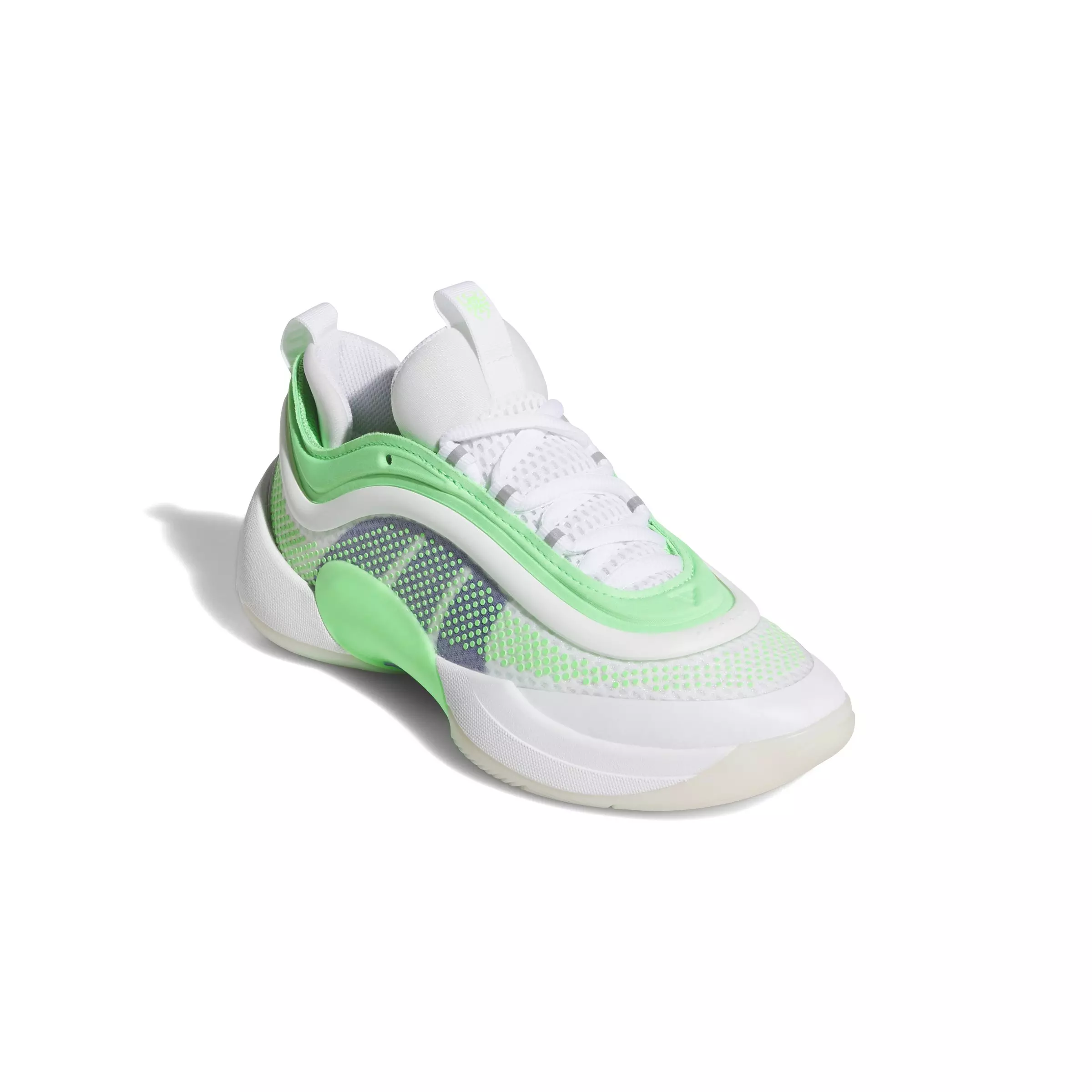 adidas D.O.N. Issue 6 "Ftwr White/Screaming Green/Lucid Blue" Grade School Boys' Basketball Shoe - WHITE/GREEN/BLUE