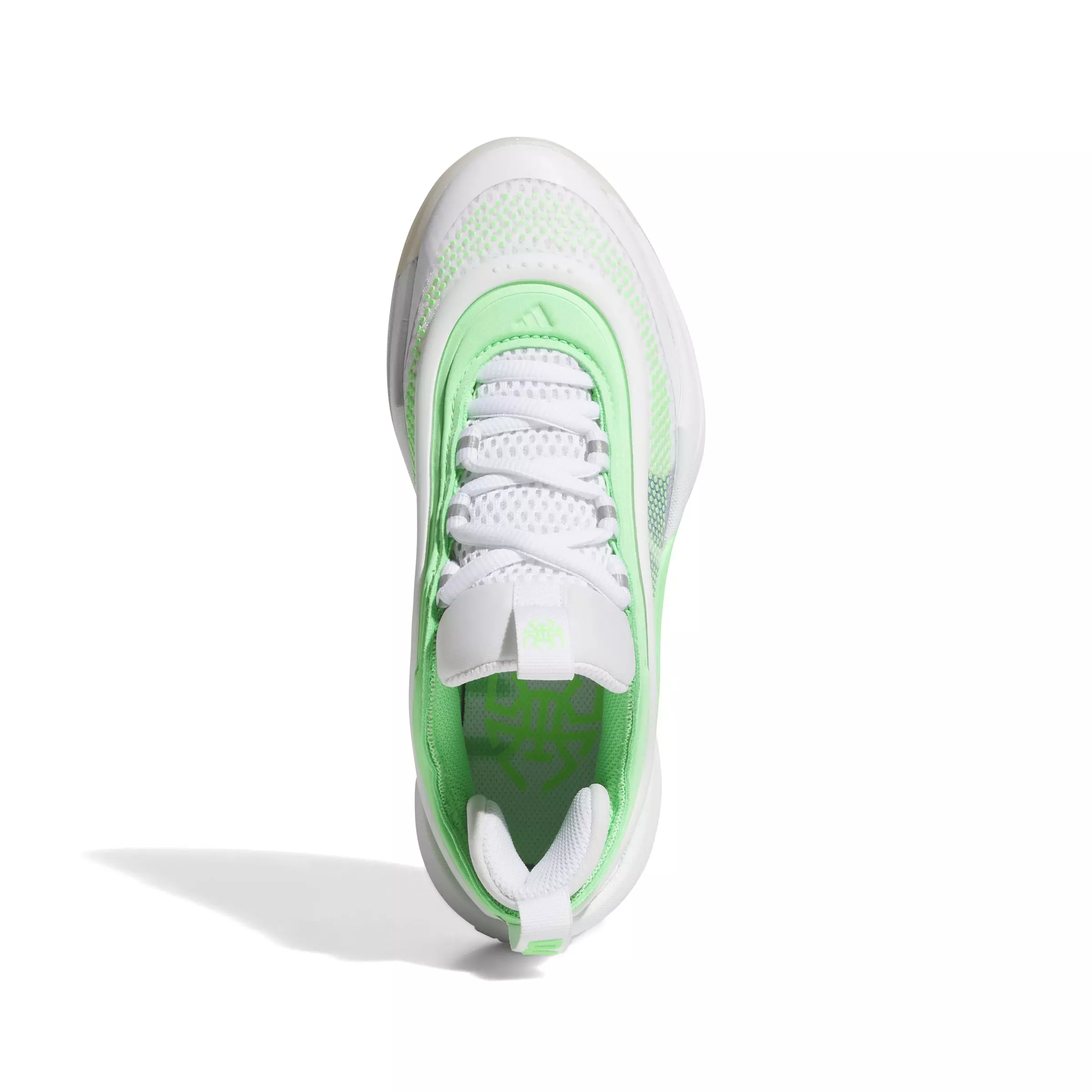 adidas D.O.N. Issue 6 "Ftwr White/Screaming Green/Lucid Blue" Grade School Boys' Basketball Shoe - WHITE/GREEN/BLUE