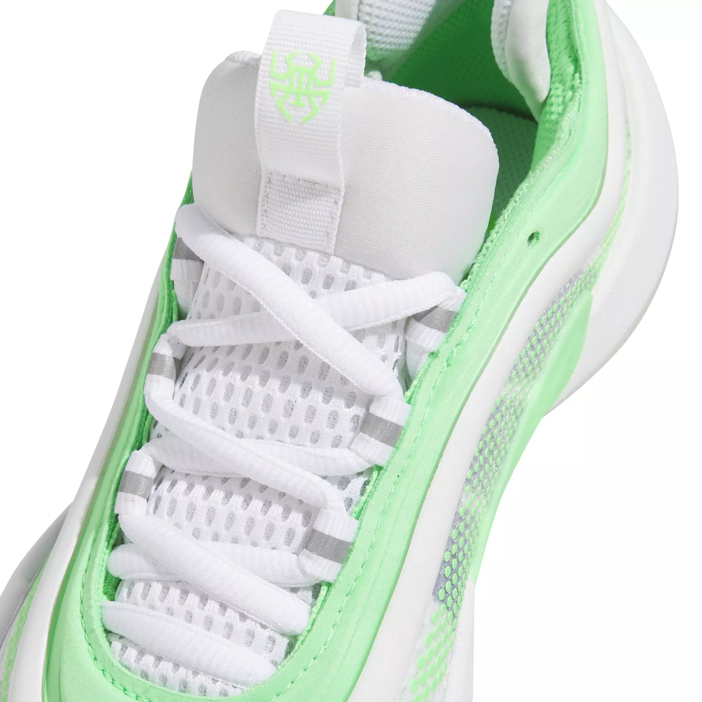 adidas D.O.N. Issue 6 "Ftwr White/Screaming Green/Lucid Blue" Grade School Boys' Basketball Shoe - WHITE/GREEN/BLUE