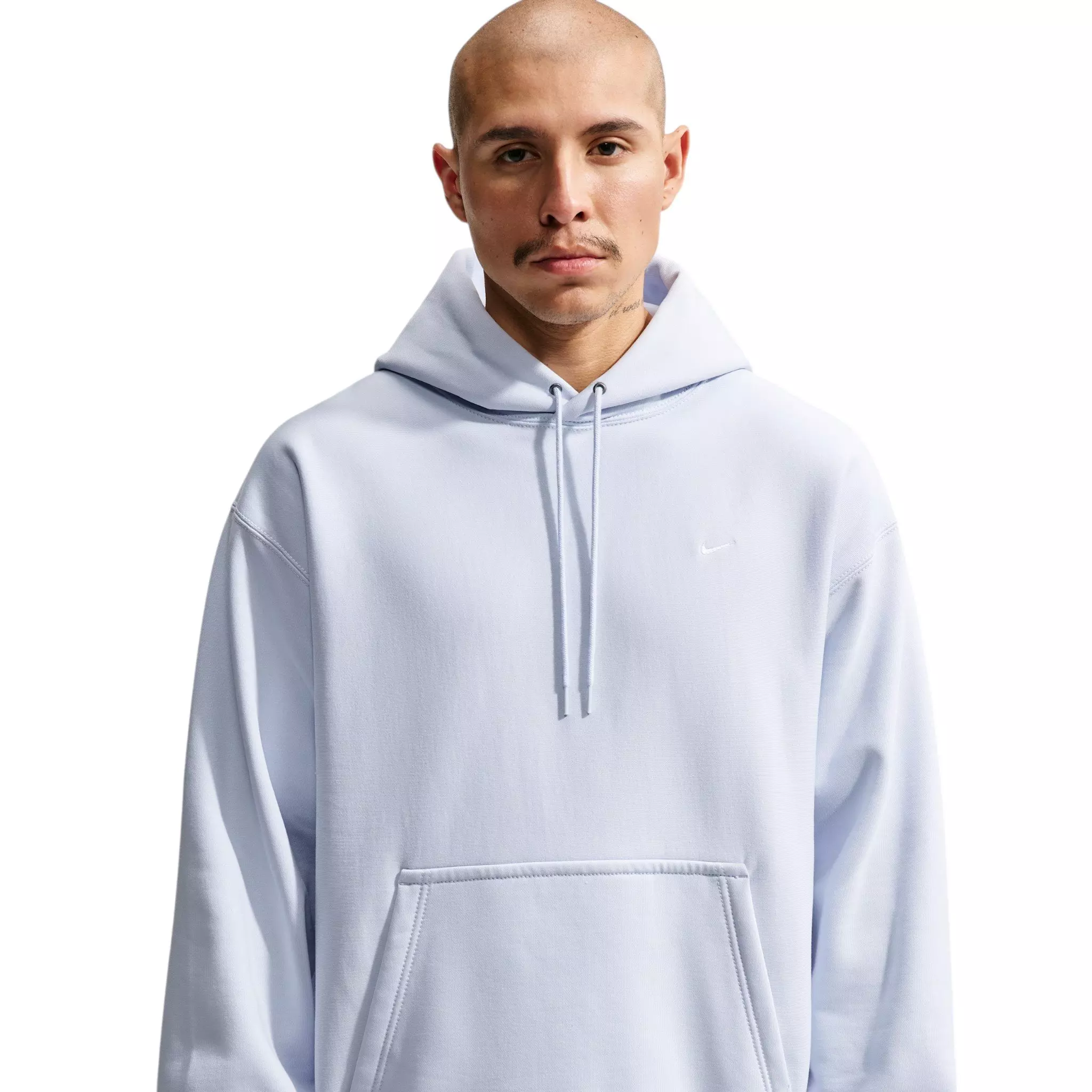 Nike Men's Solo Swoosh Pullover Hoodie - Football Grey/White - GREY/WHITE