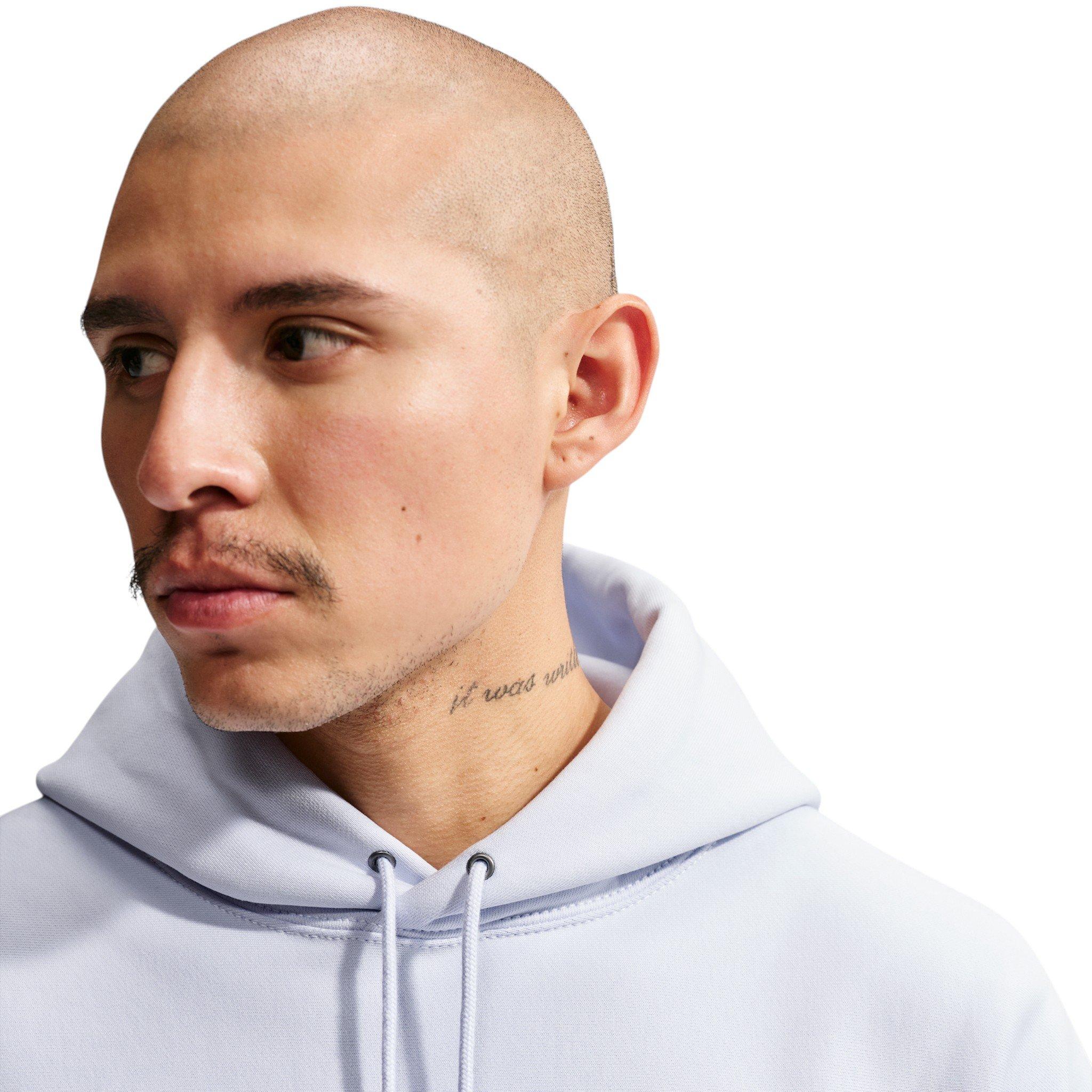 Nike Men's Solo Swoosh Pullover Hoodie - Football Grey/White - GREY/WHITE Thumbnail View 3