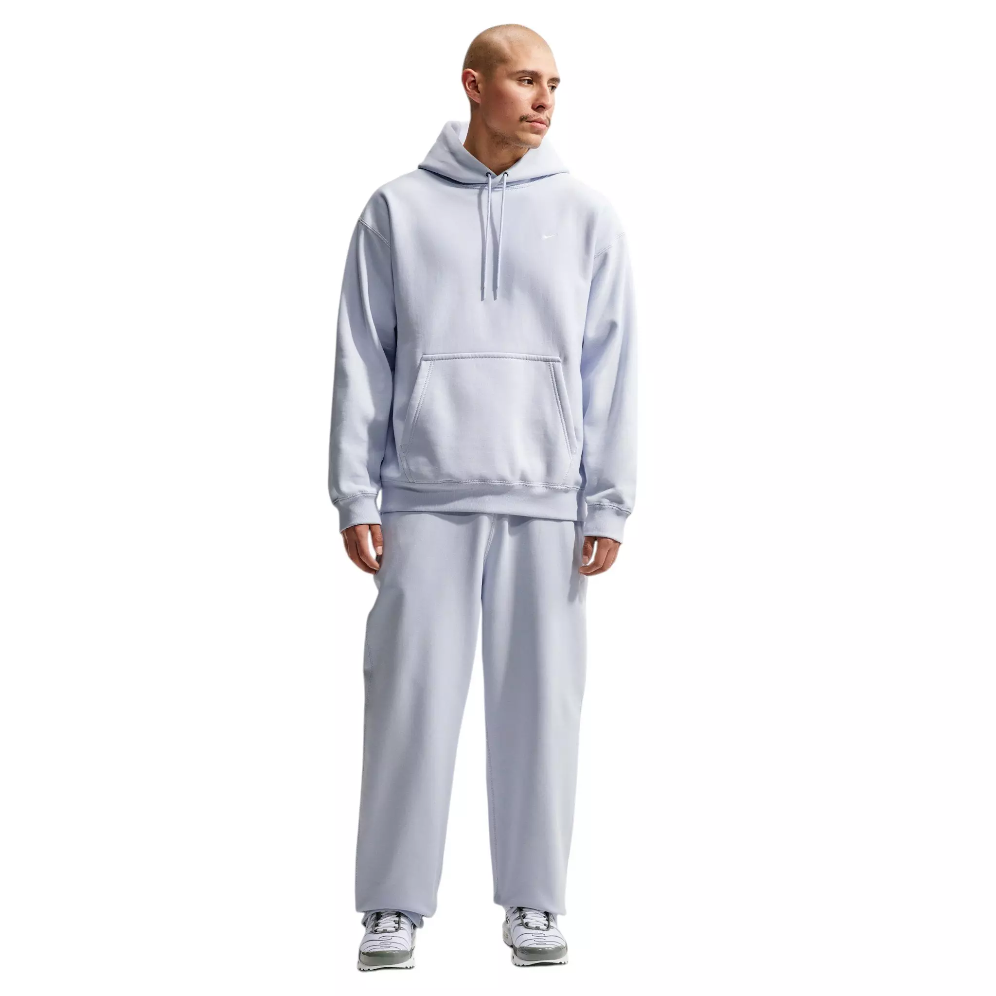 Nike Men's Solo Swoosh Pullover Hoodie - Football Grey/White - GREY/WHITE