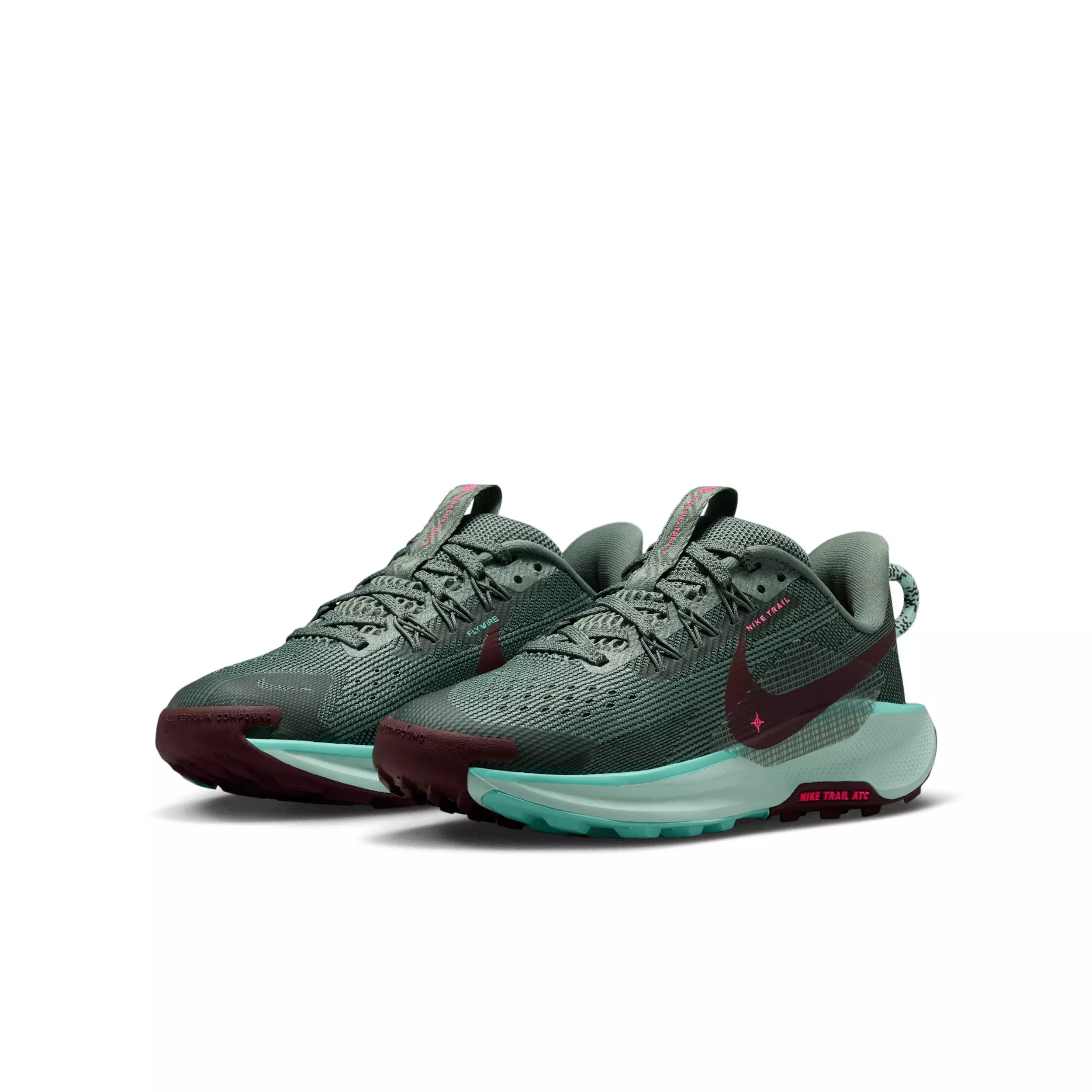 Nike Pegasus Trail 5 "Clay Green/Turquoise/Seaweed/Mint Foam" Grade School Boys' Trail Running Shoe - GREEN/TURQUOISE/SEAWEED/MINT