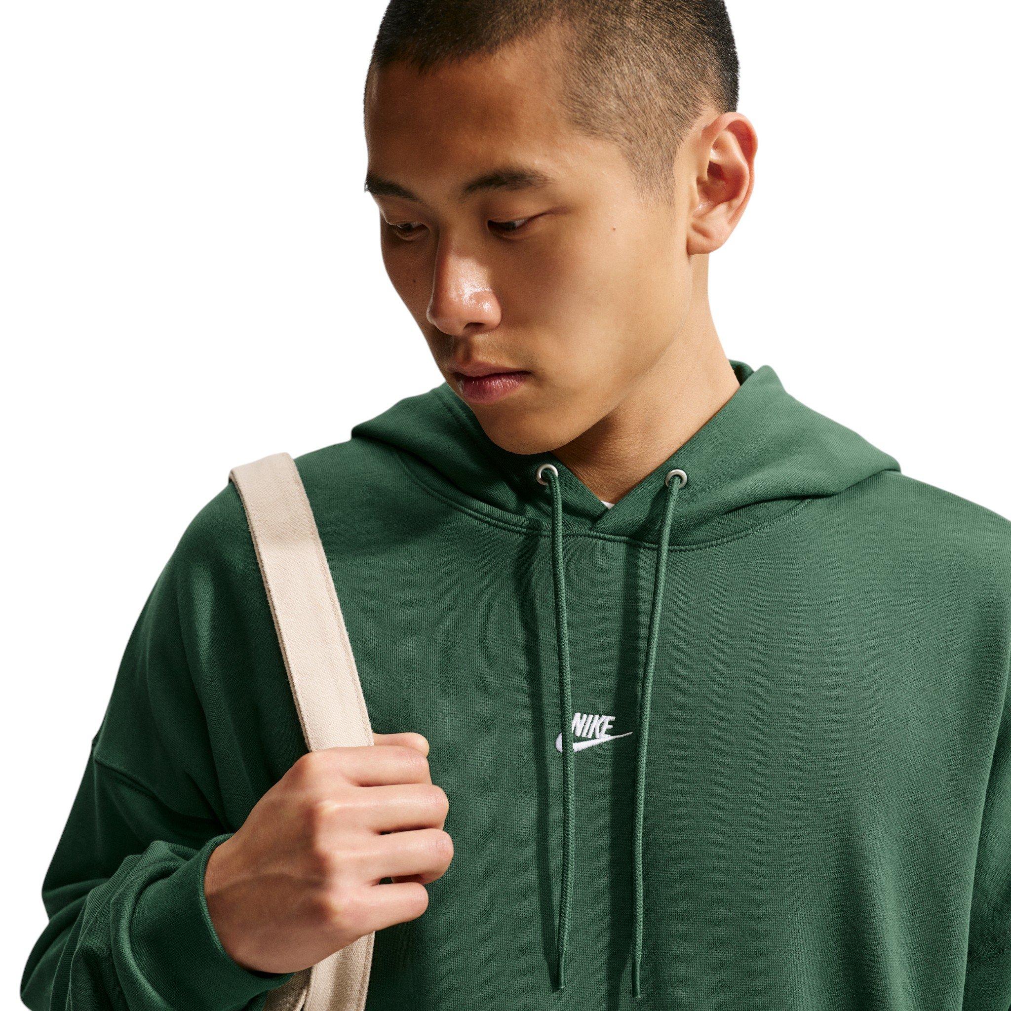 Nike Men's Sportswear Club Oversized French Terry Pullover Hoodie - Fir/Fir/White - FIR/FIR/WHITE Thumbnail View 1