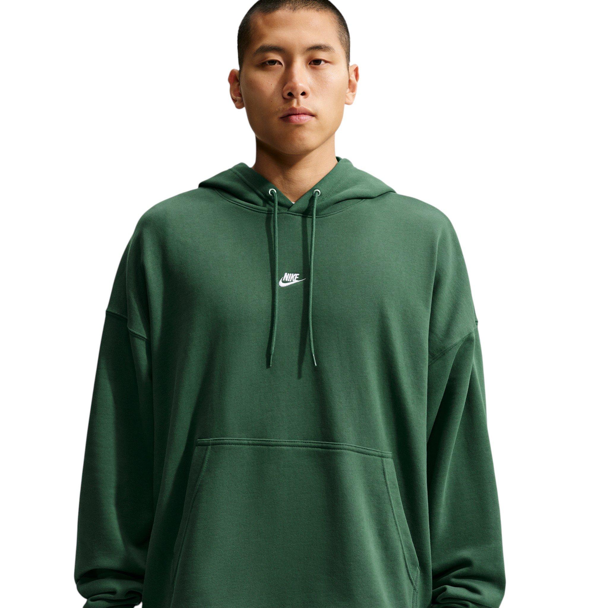 Nike Men's Sportswear Club Oversized French Terry Pullover Hoodie - Fir/Fir/White - FIR/FIR/WHITE Thumbnail View 3