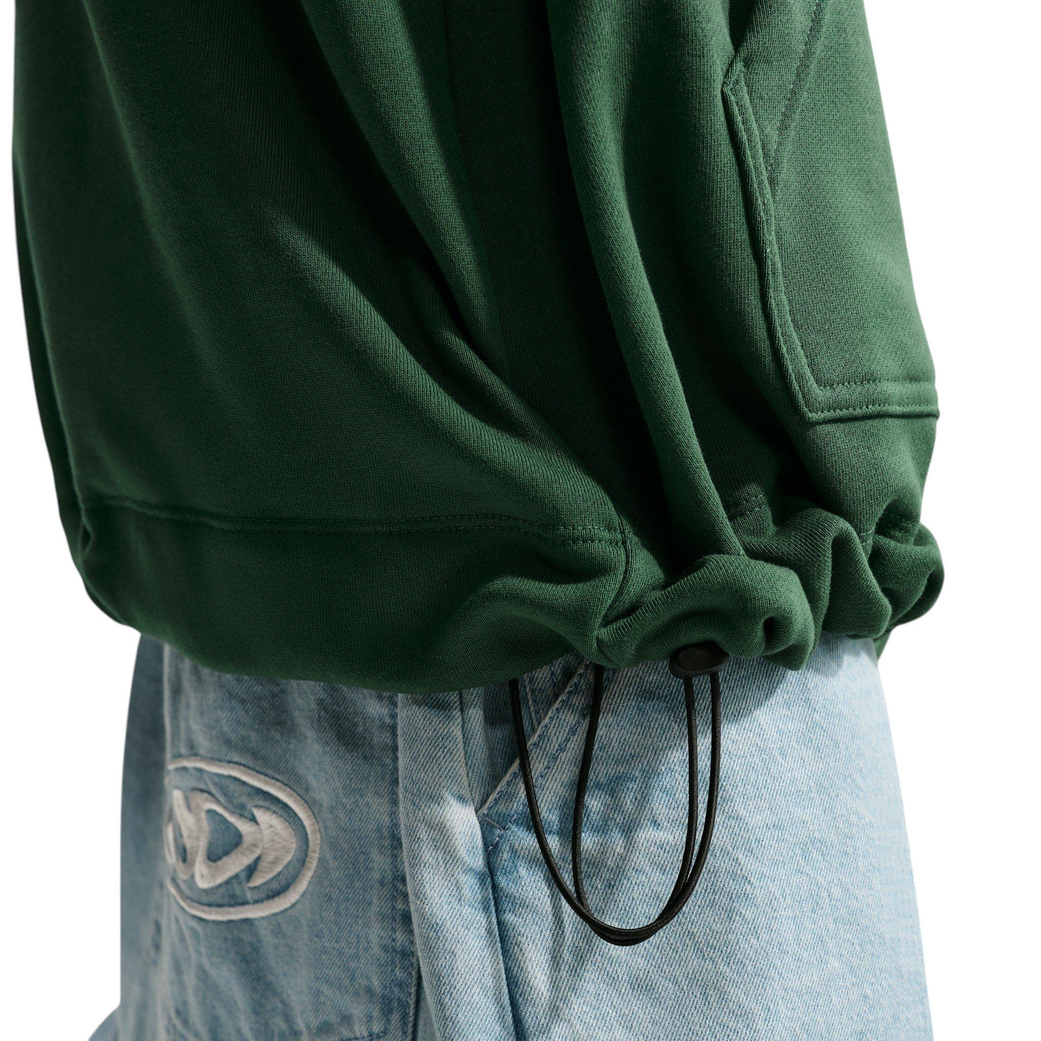 Nike Men's Sportswear Club Oversized French Terry Pullover Hoodie - Fir/Fir/White - FIR/FIR/WHITE Thumbnail View 4