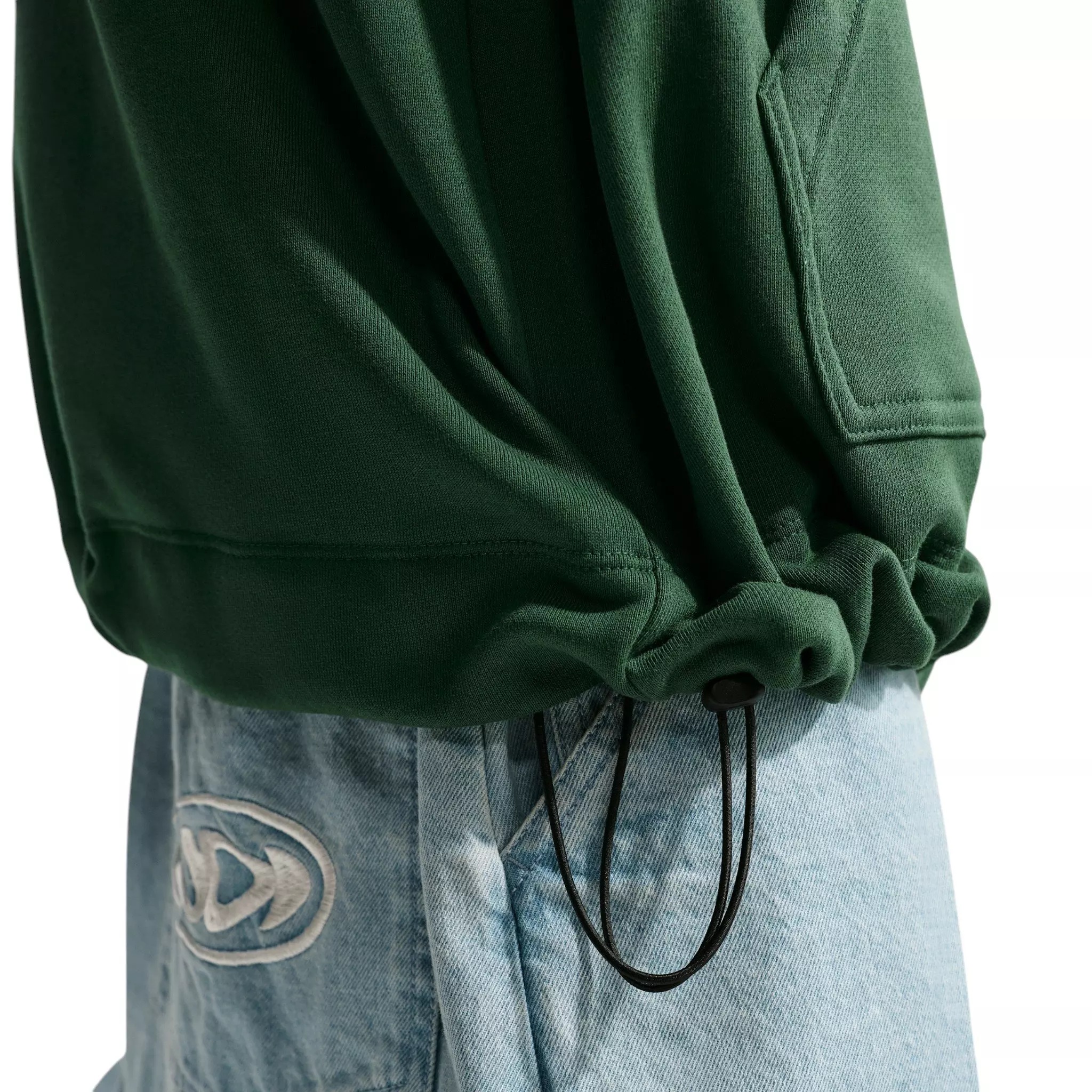 Nike Men's Sportswear Club Oversized French Terry Pullover Hoodie - Fir/Fir/White - FIR/FIR/WHITE