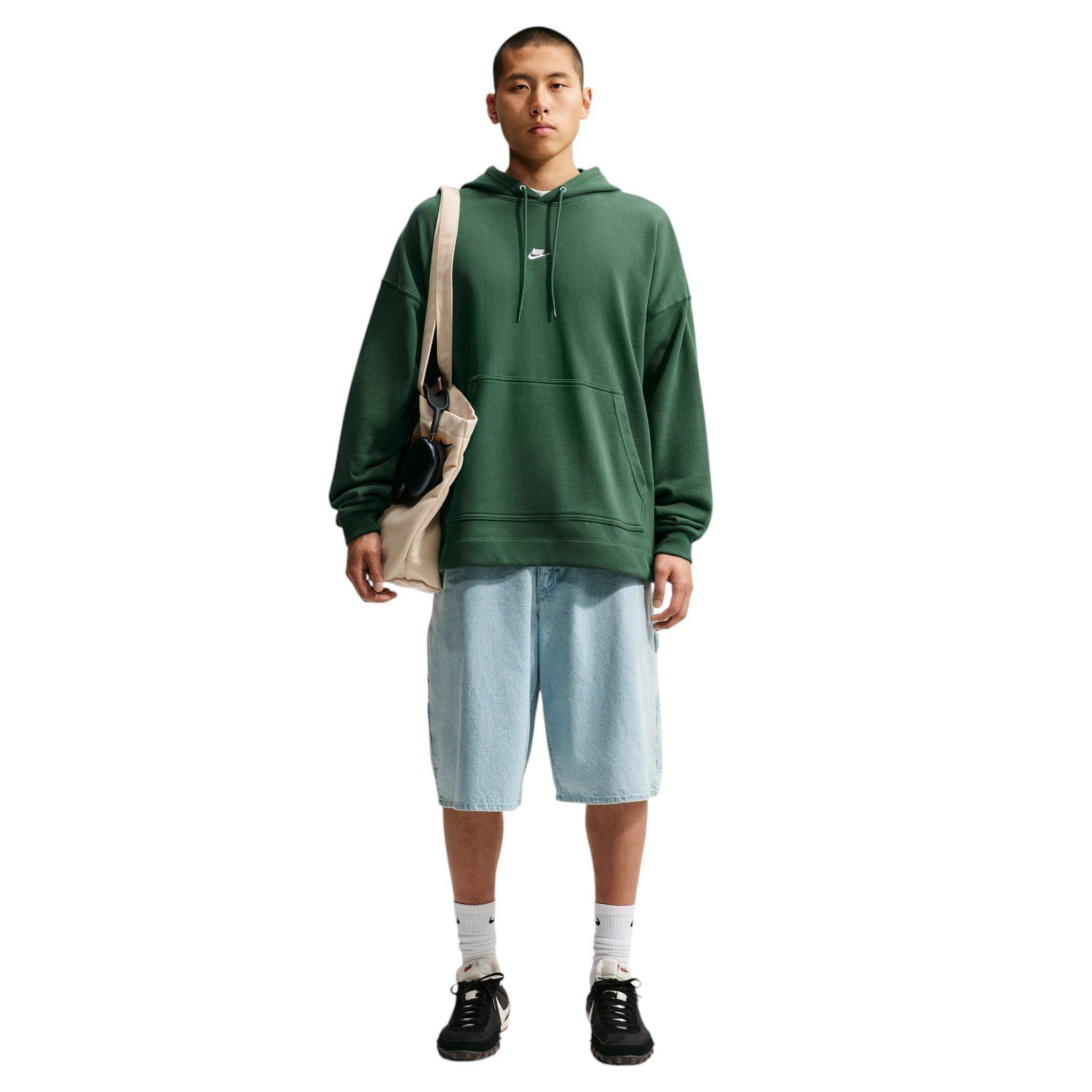 Nike Men's Sportswear Club Oversized French Terry Pullover Hoodie - Fir/Fir/White - FIR/FIR/WHITE Thumbnail View 5
