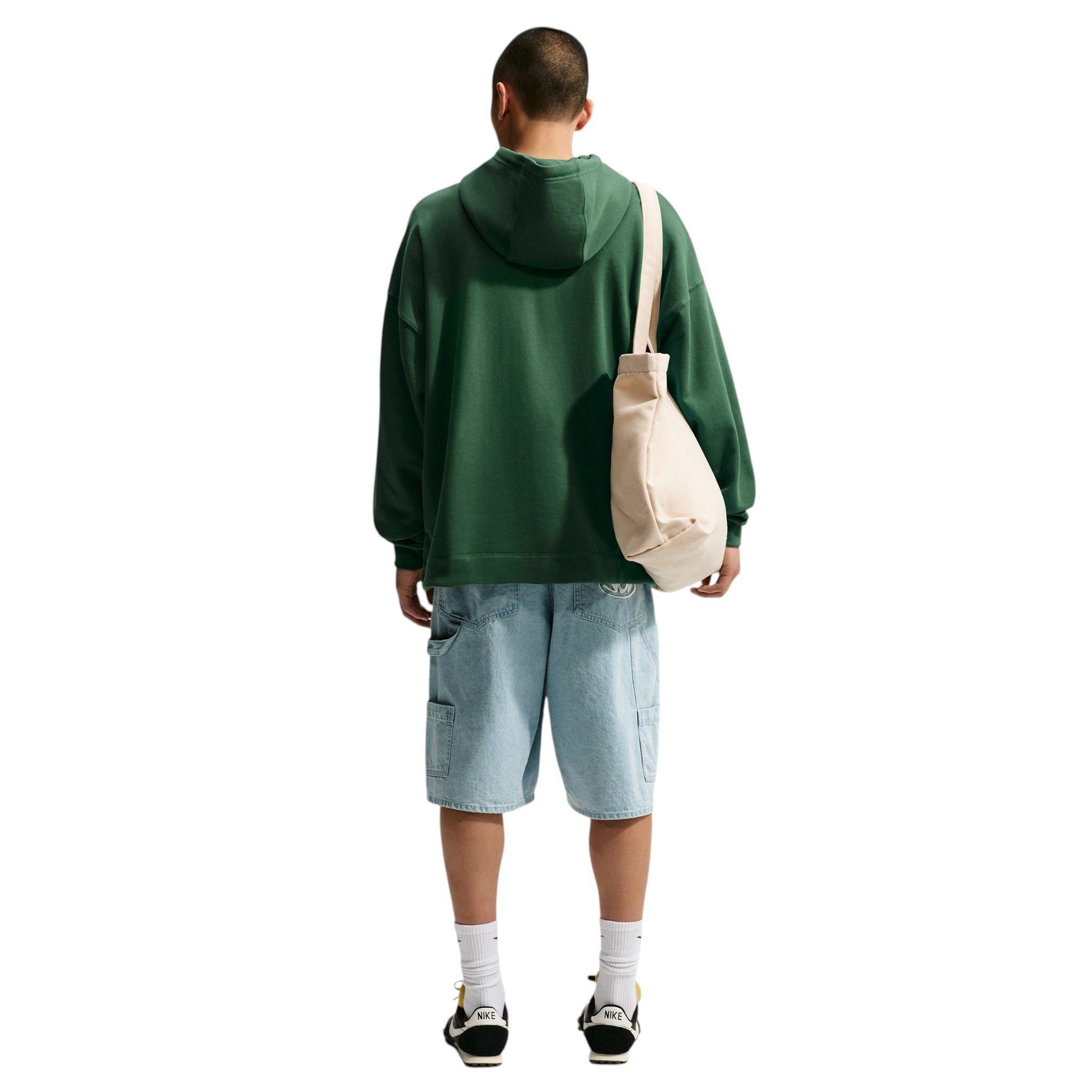 Nike Men's Sportswear Club Oversized French Terry Pullover Hoodie - Fir/Fir/White - FIR/FIR/WHITE Thumbnail View 6