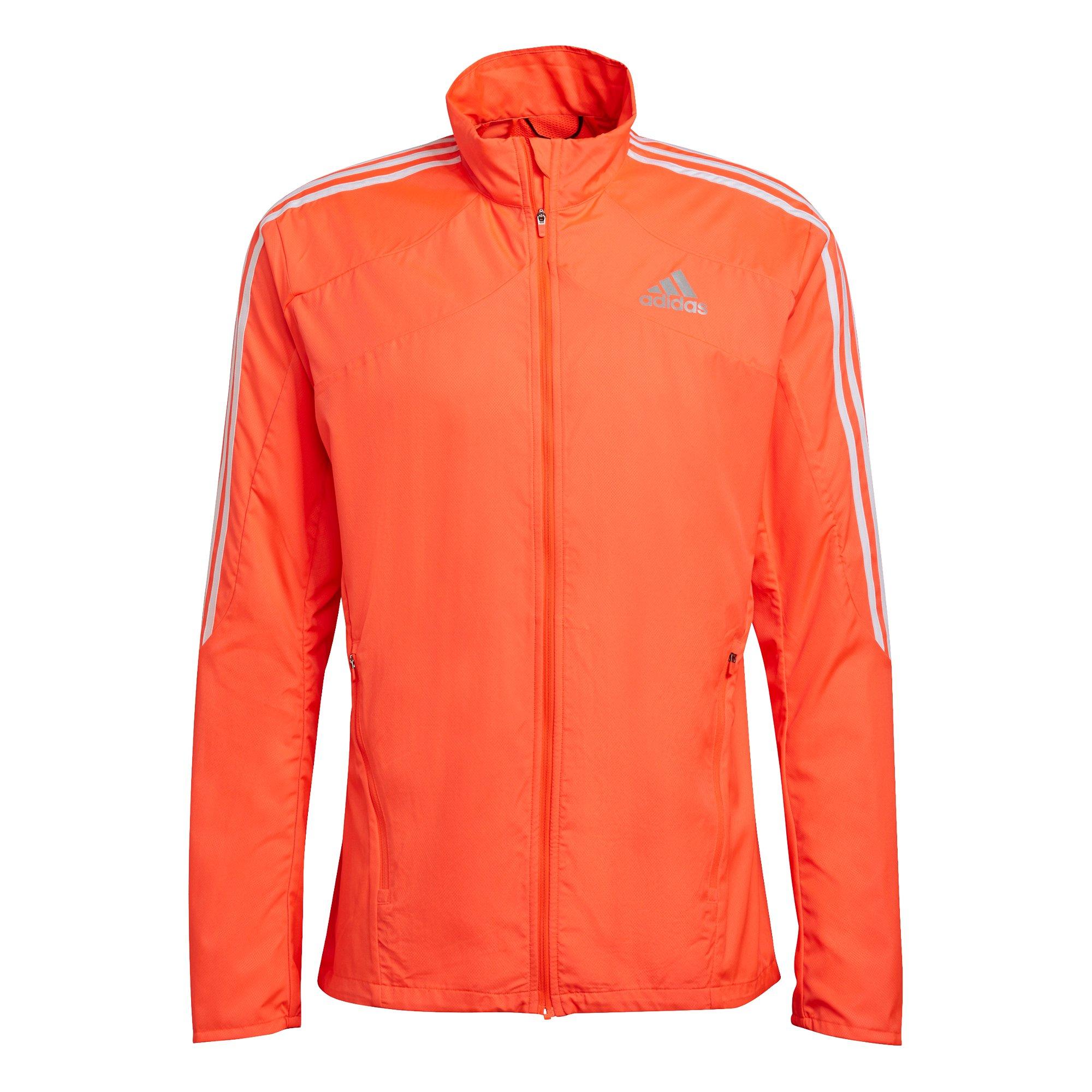 adidas Men's Marathon 3-Stripes Red/White Jacket - RED/WHITE Thumbnail View 2