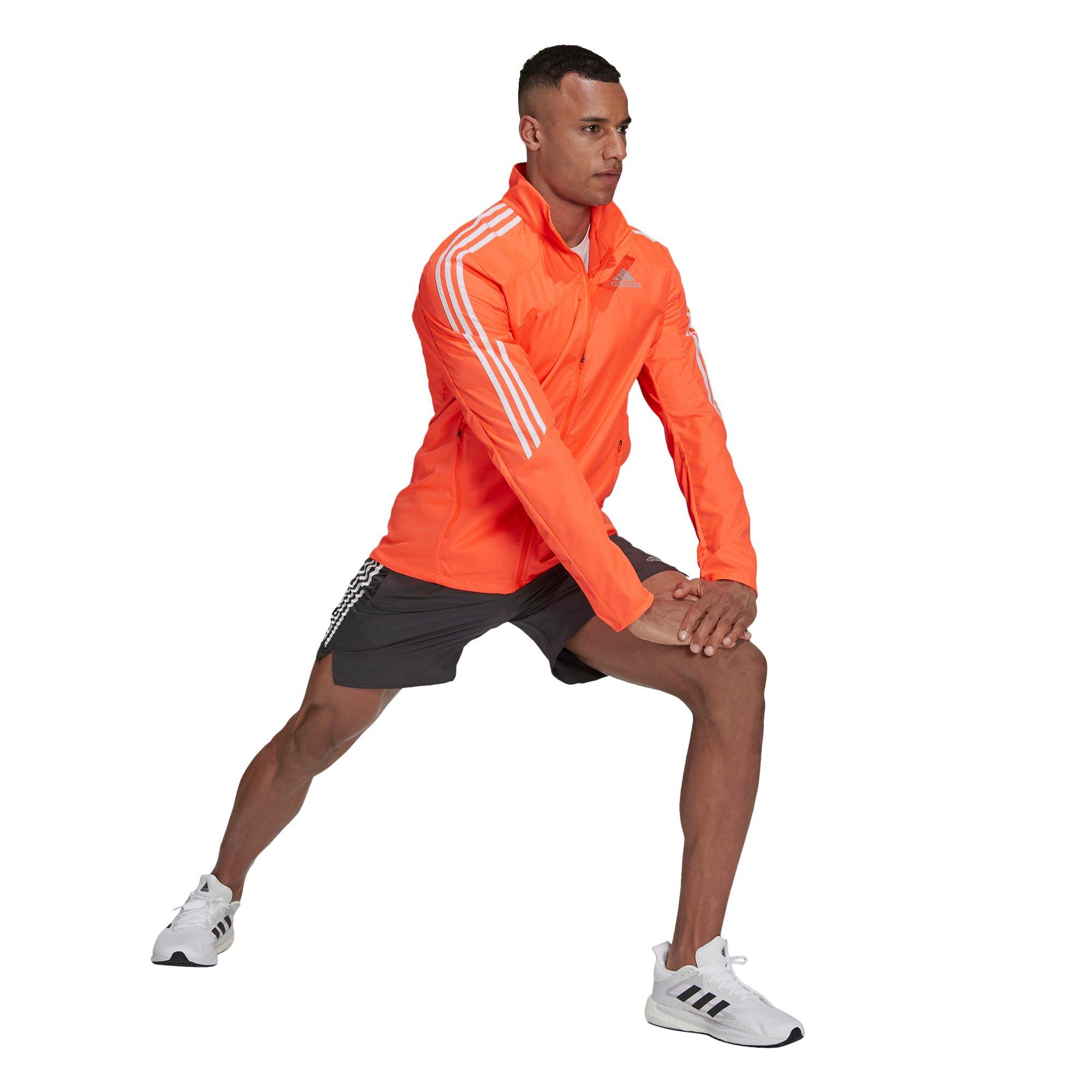 adidas Men's Marathon 3-Stripes Red/White Jacket - RED/WHITE Thumbnail View 6