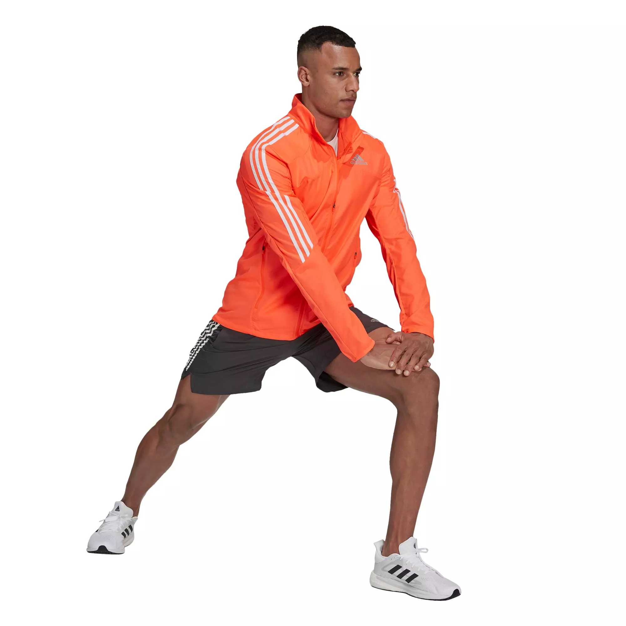 adidas Men's Marathon 3-Stripes Red/White Jacket - RED/WHITE