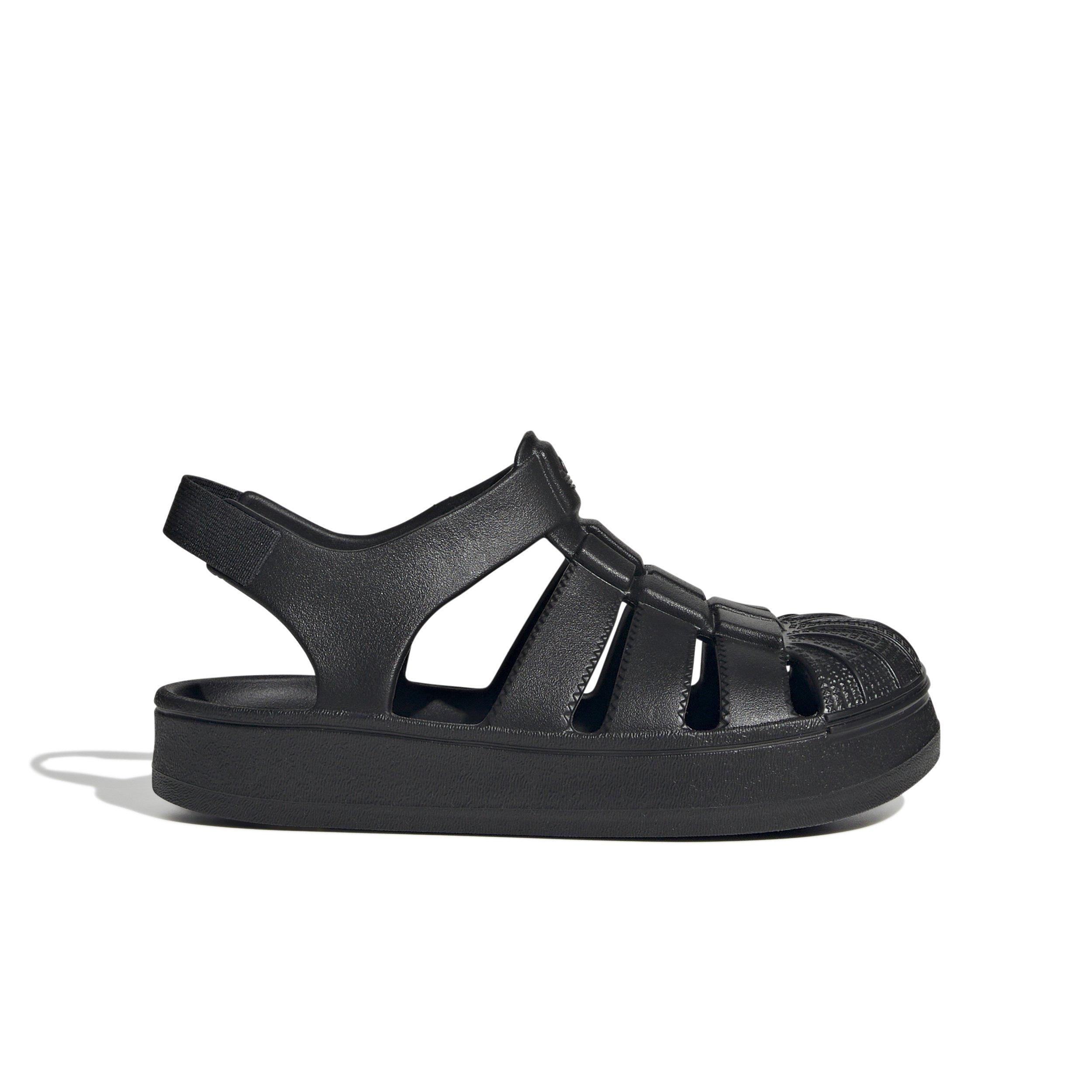 adidas Originals Superstar "Core Black" Preschool Boys' Sandal - BLACK/BLACK/BLACK