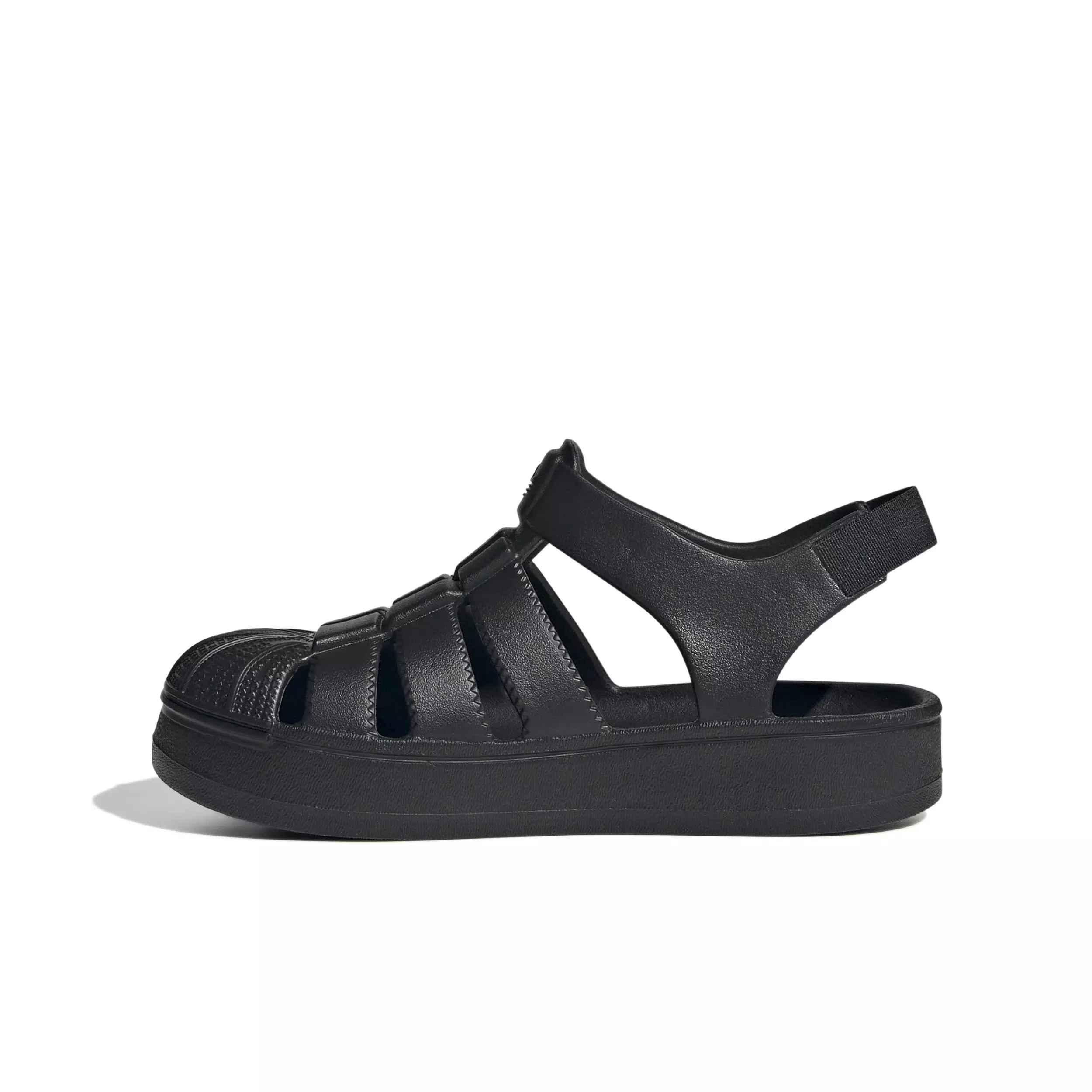 adidas Originals Superstar "Core Black" Preschool Boys' Sandal - BLACK/BLACK/BLACK