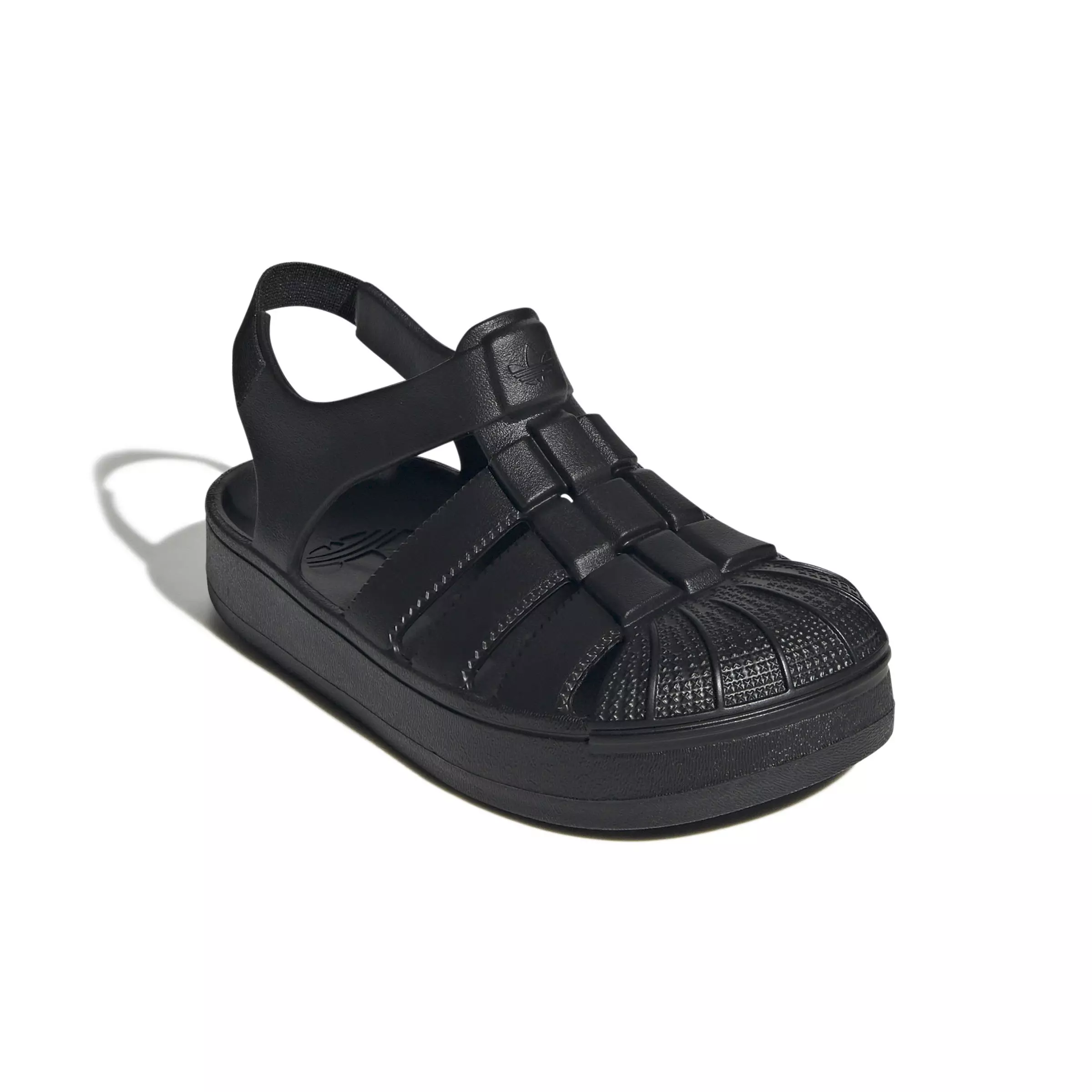 adidas Originals Superstar "Core Black" Preschool Boys' Sandal - BLACK/BLACK/BLACK