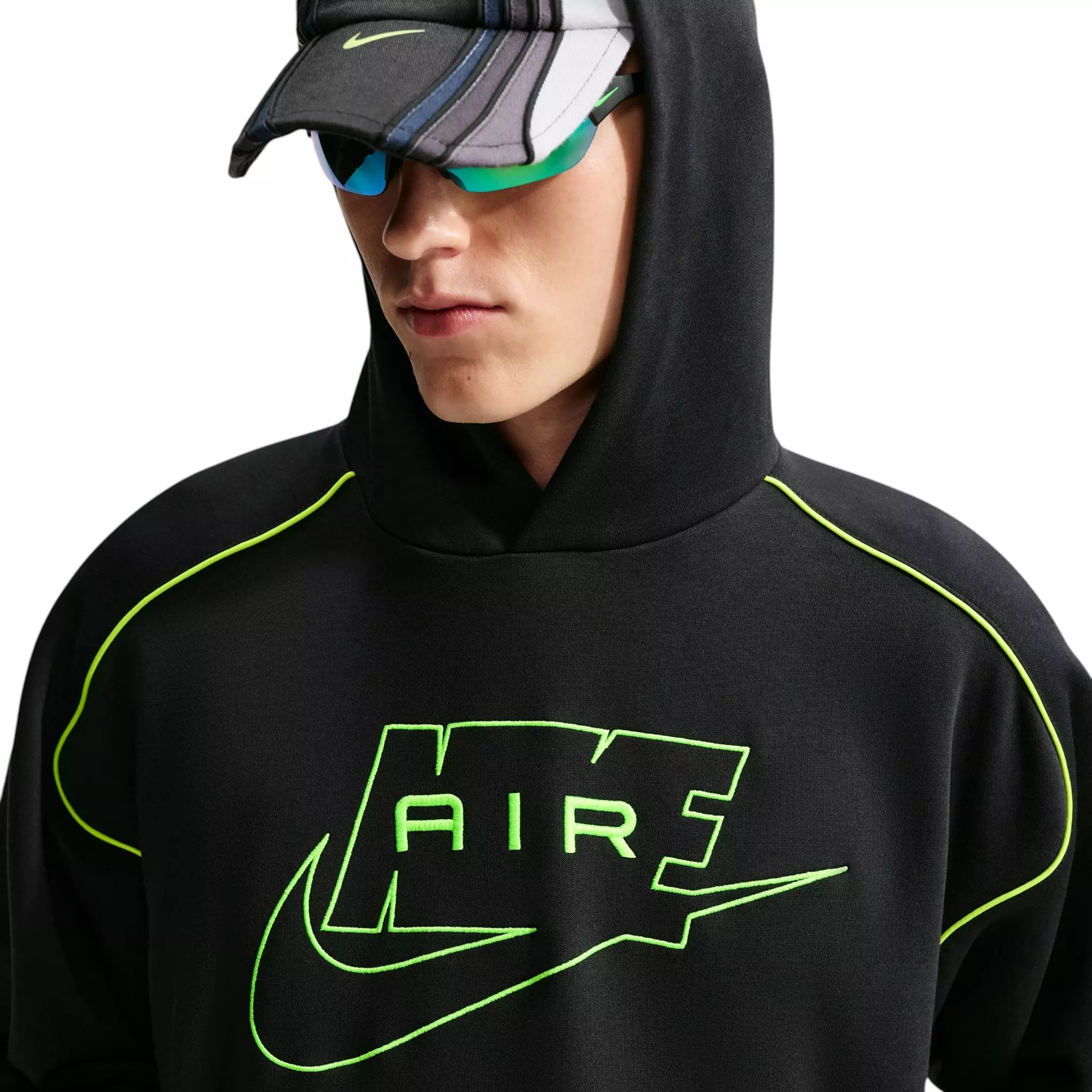 Nike Men's Air Fleece Pullover Hoodie - BLACK