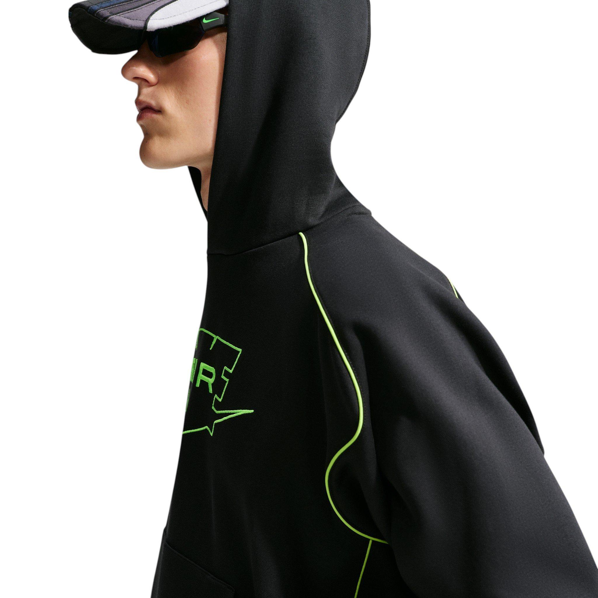 Nike Men's Air Fleece Pullover Hoodie - BLACK Thumbnail View 3