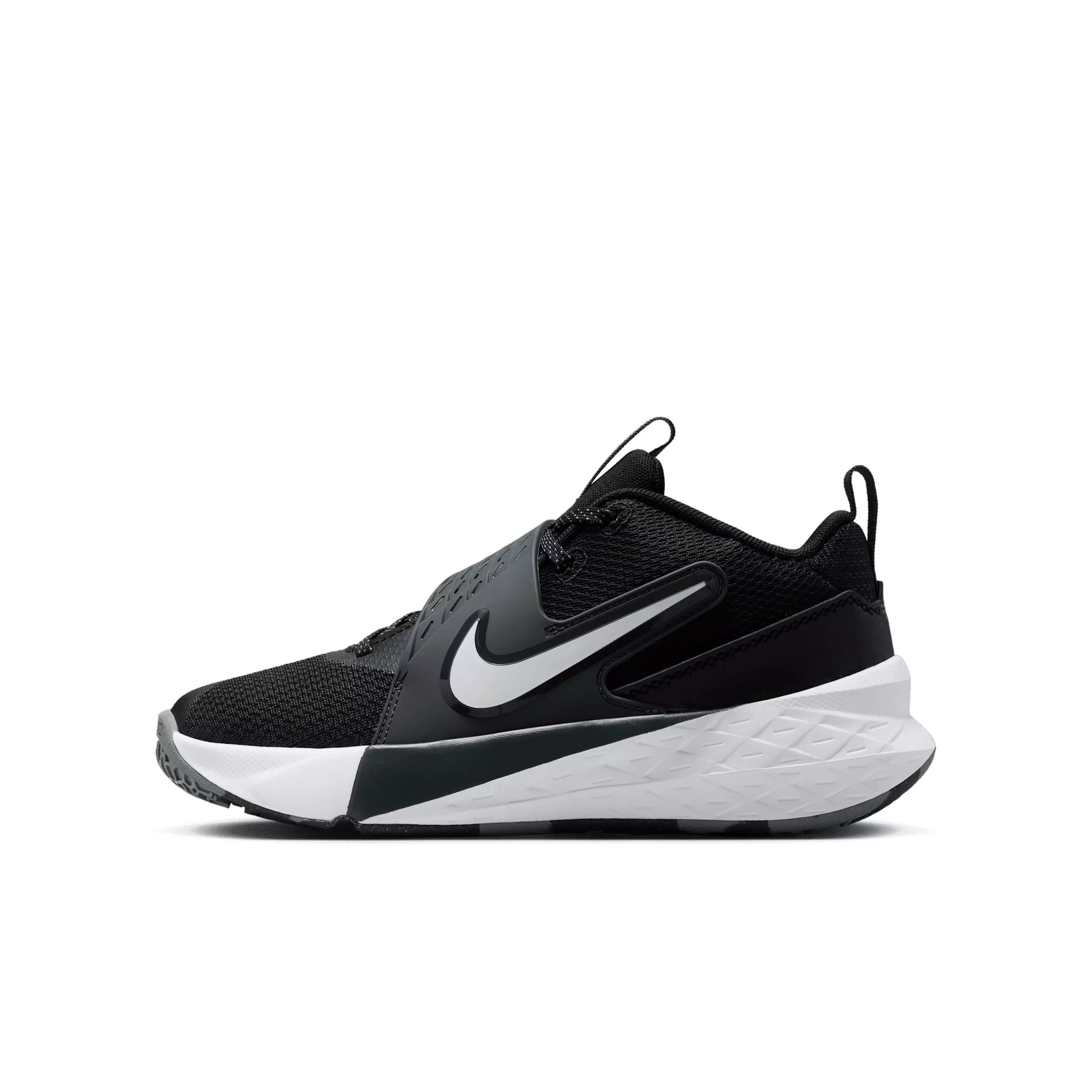 Nike Team Hustle D 12 "Black/Anthracite/White" Grade School Boys' Basketball Shoe - BLACK/ANTHRACITE/WHITE