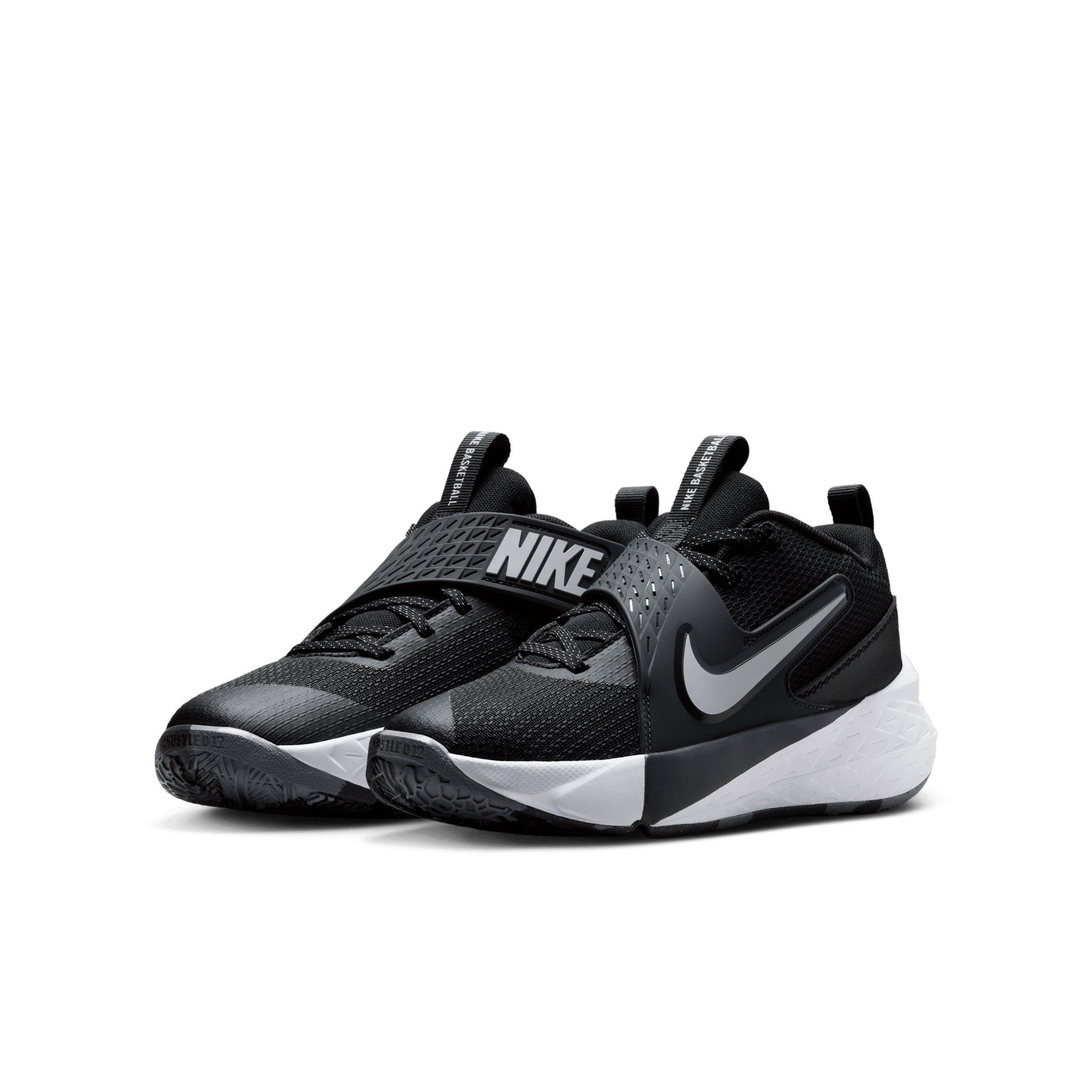 Nike Team Hustle D 12 Grade School Boys' "Black/Anthracite/White" Basketball Shoe
