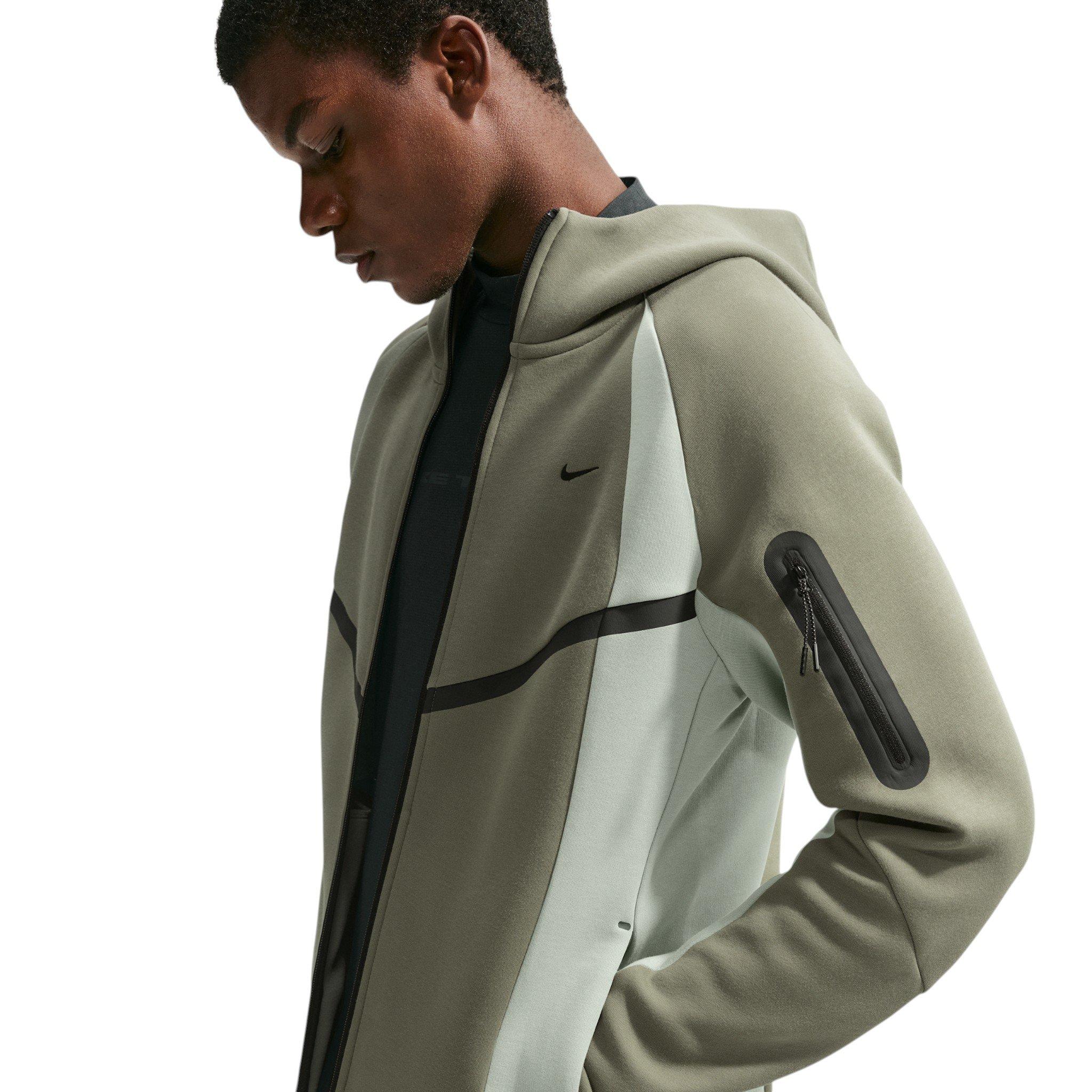 Nike Men's Tech Color-Block Full-Zip Fleece Windrunner Jacket - GREY Thumbnail View 3