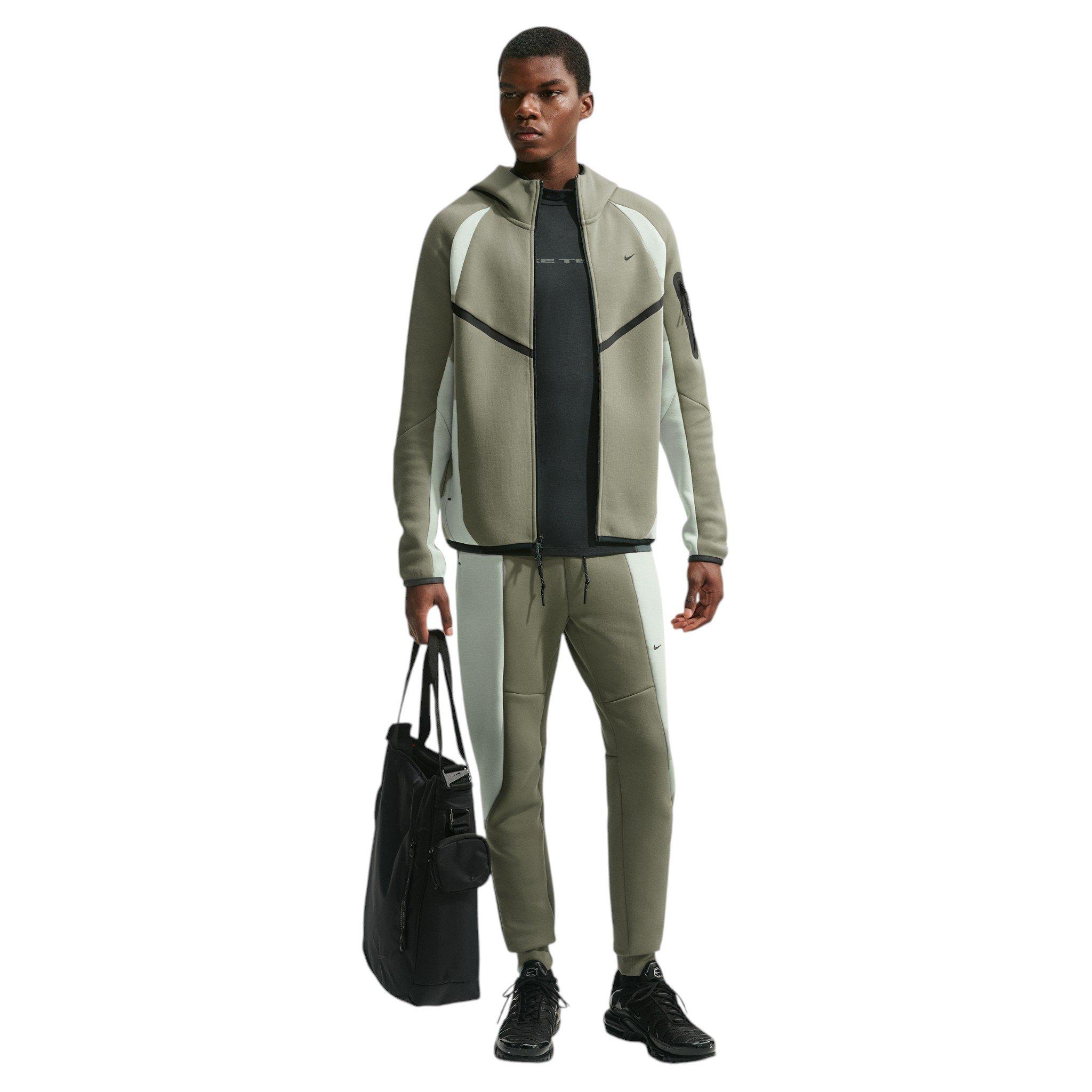 Nike Men's Tech Color-Block Full-Zip Fleece Windrunner Jacket - GREY Thumbnail View 4