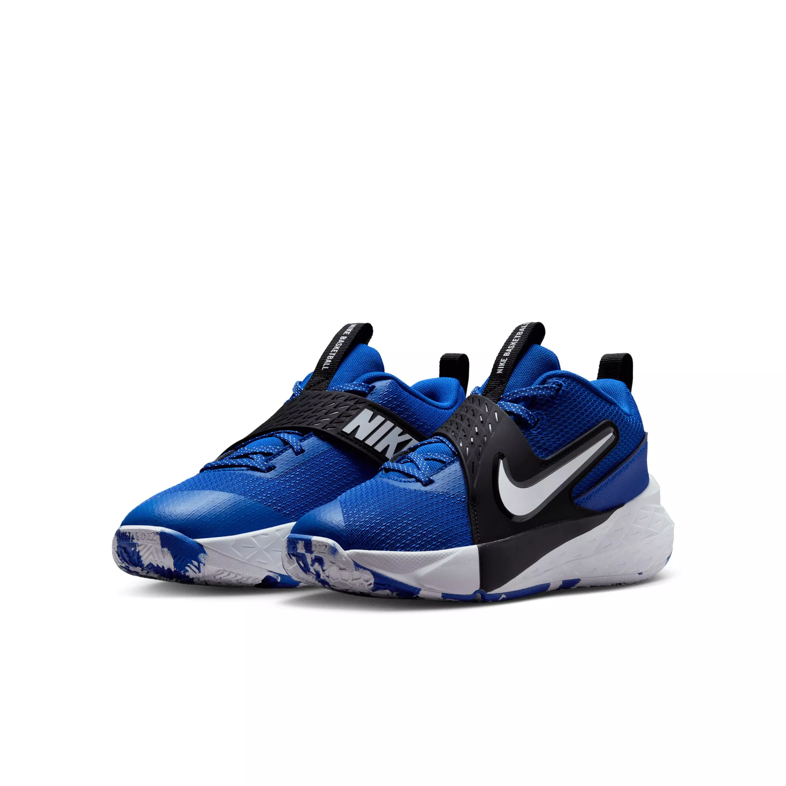 Nike Team Hustle D 12 "Game Royal/Black/White" Grade School Boys' Basketball Shoe - ROYAL/BLACK/WHITE