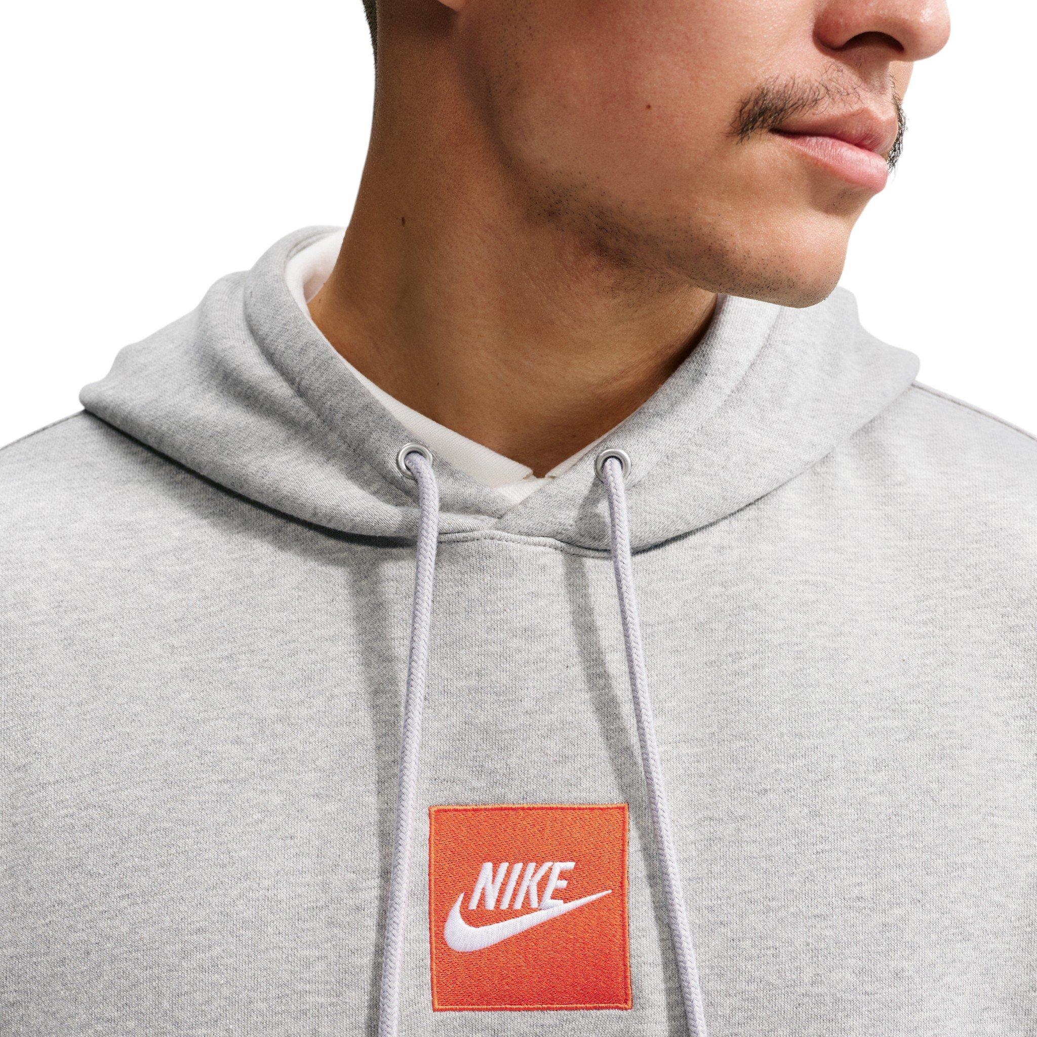 Nike Men's Sportswear Club French Terry Hoodie - GREY Thumbnail View 3