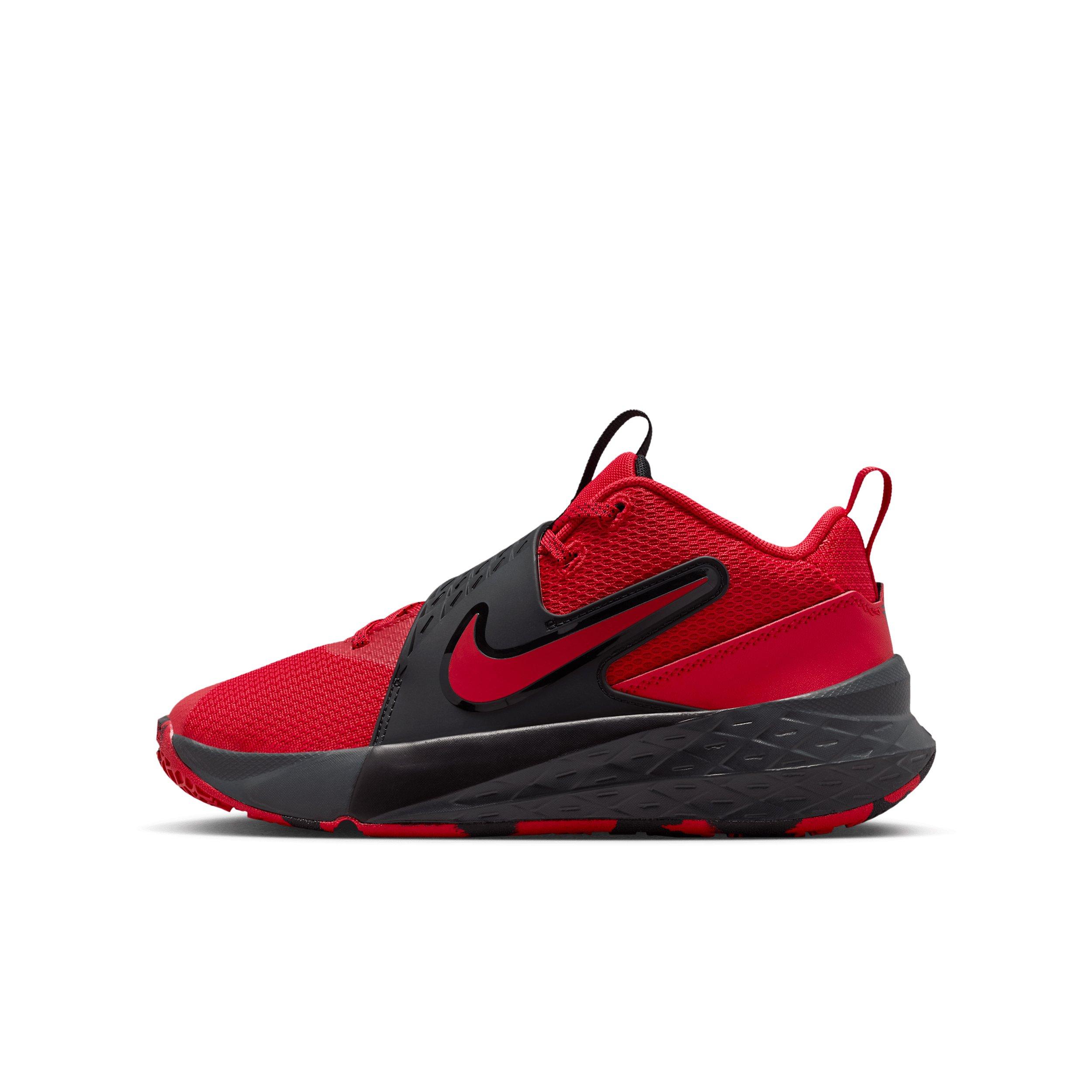 Nike Team Hustle D 12 Grade School Boys' "University Red/Black/Anthracite/Red" Basketball Shoe